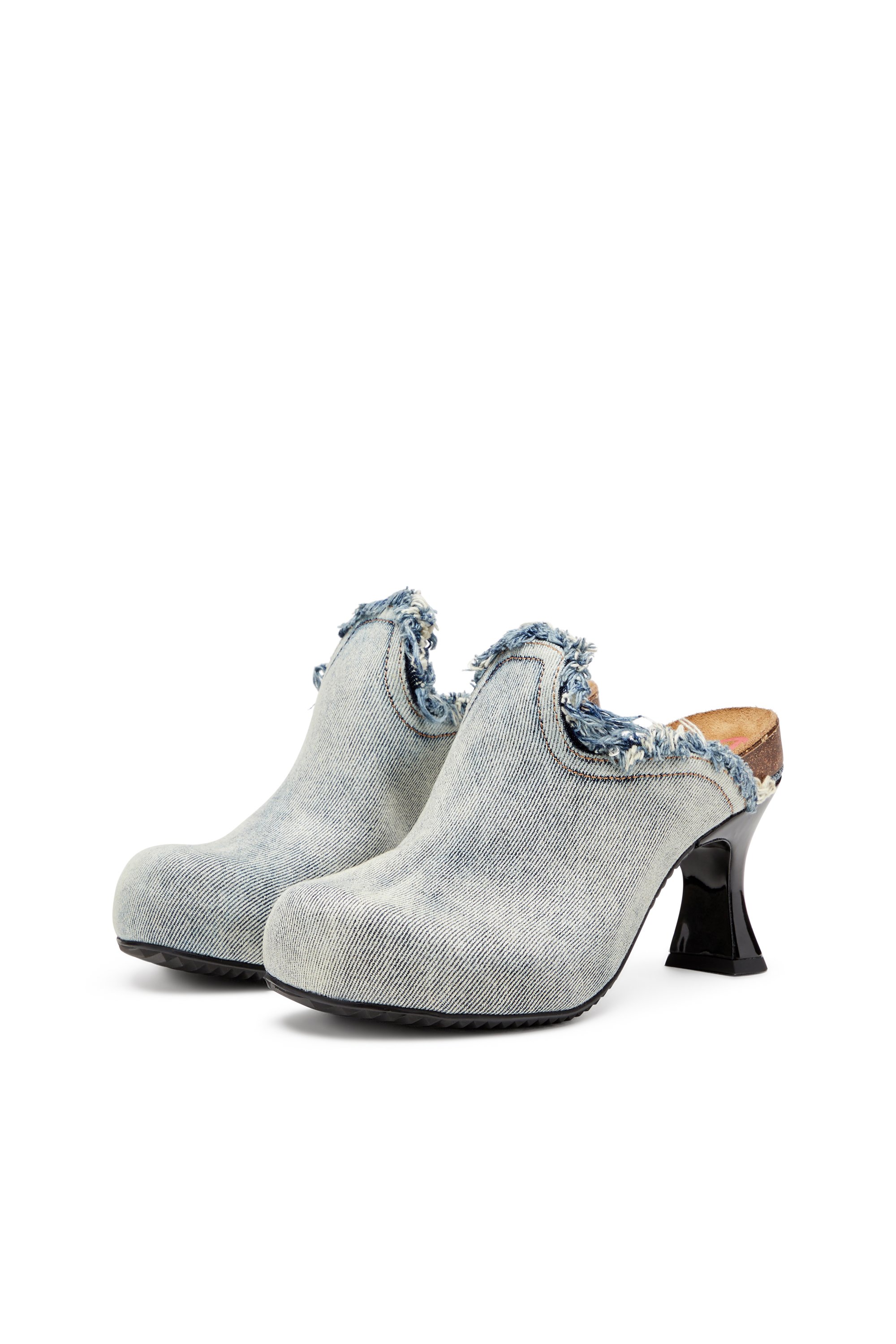 Diesel - D-WOODSTOCK ML W, Female's D-Woodstock-Frayed denim mules in ライトブルー - 8