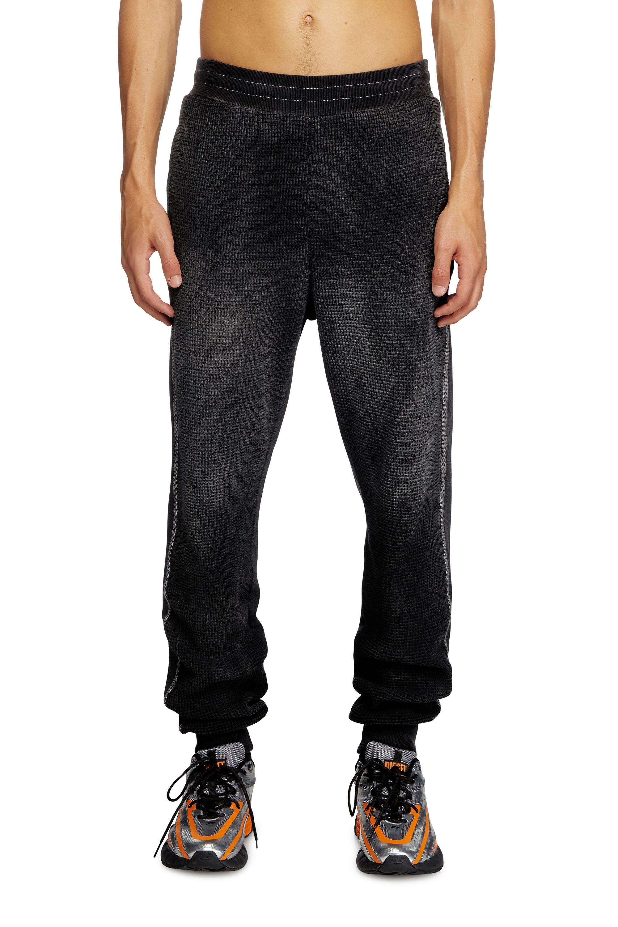 Diesel - P-WAFY, Male's Waffle track pants in ブラック - 1