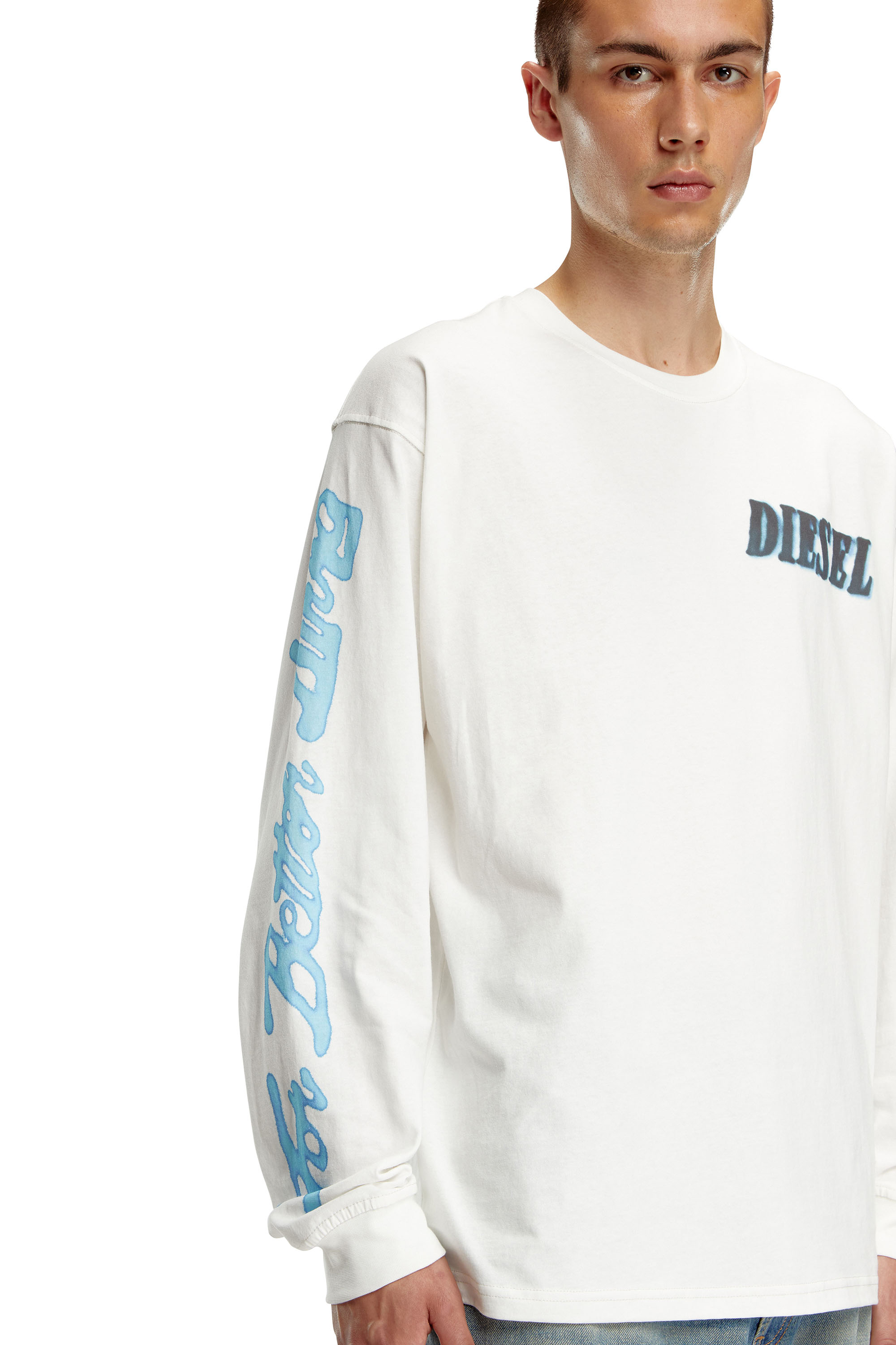 Diesel - T-BOXT-LS-Q15, Male Long-sleeve T-shirt with logo prints in ホワイト - Image 5