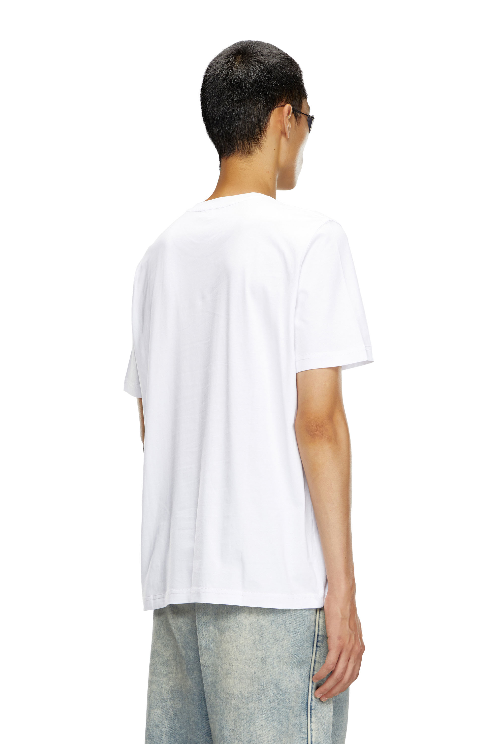 Diesel - T-ADJUST-K17, Male T-shirt with peephole logo in ホワイト - Image 4