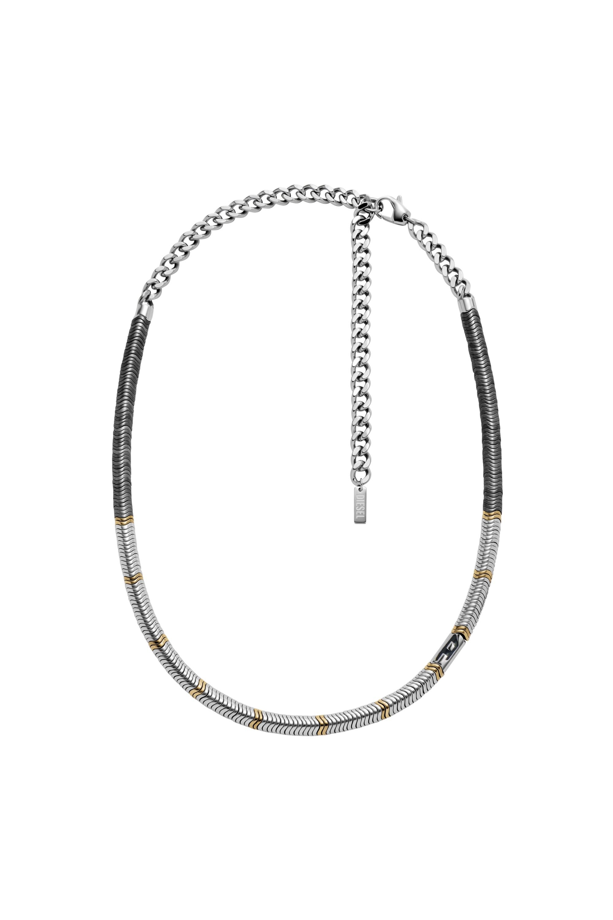 Diesel - DX1575931 JEWEL, Unisex's Hematite Beaded Necklace in シルバー/ゴールド - 1