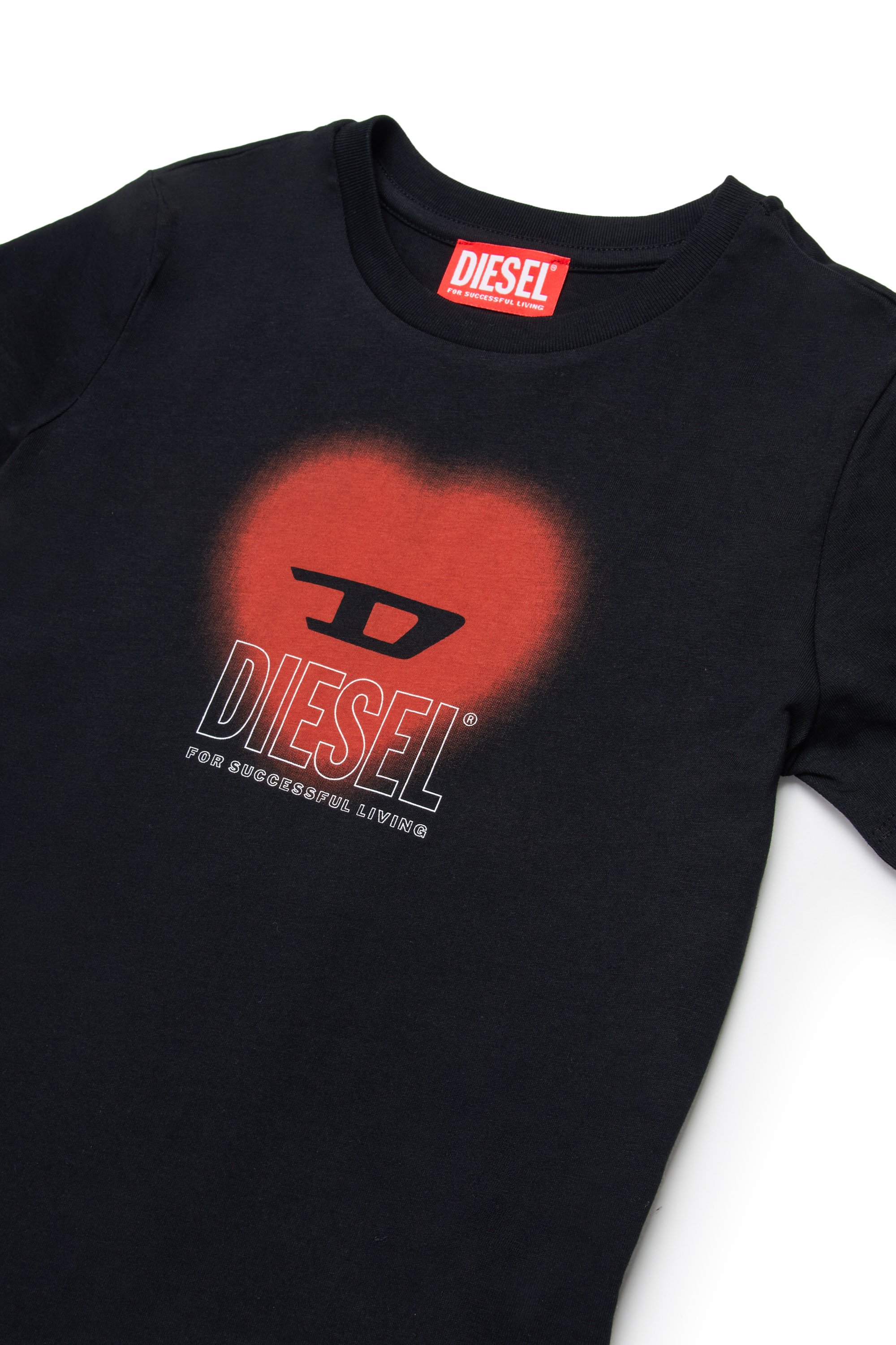 Diesel - TCUORE, Female's T-shirt with heart logo in ブラック - 3