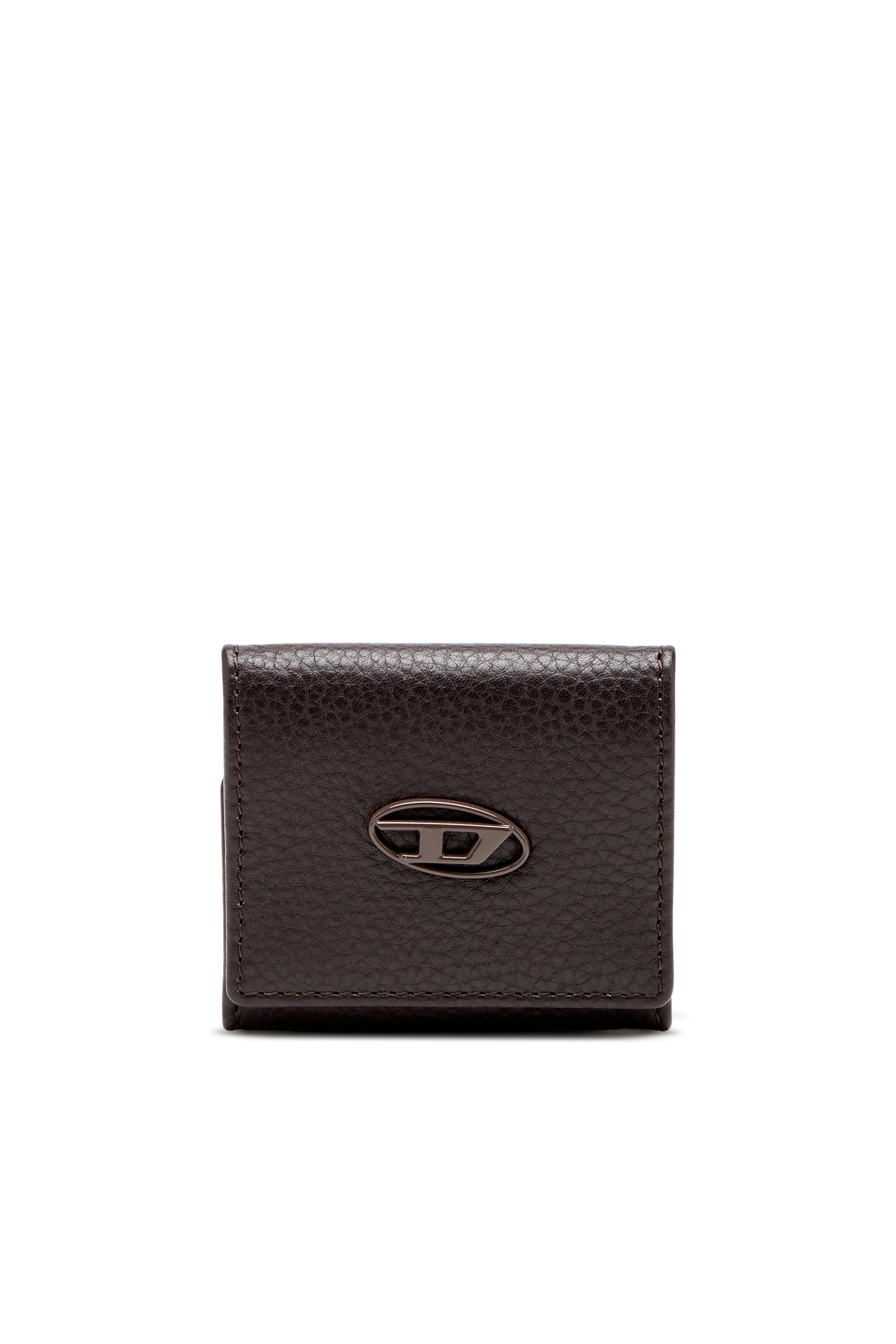 Diesel - HISSU EVO COIN CASE, Male's Coin purse in grainy leather in ダークブラウン - 1