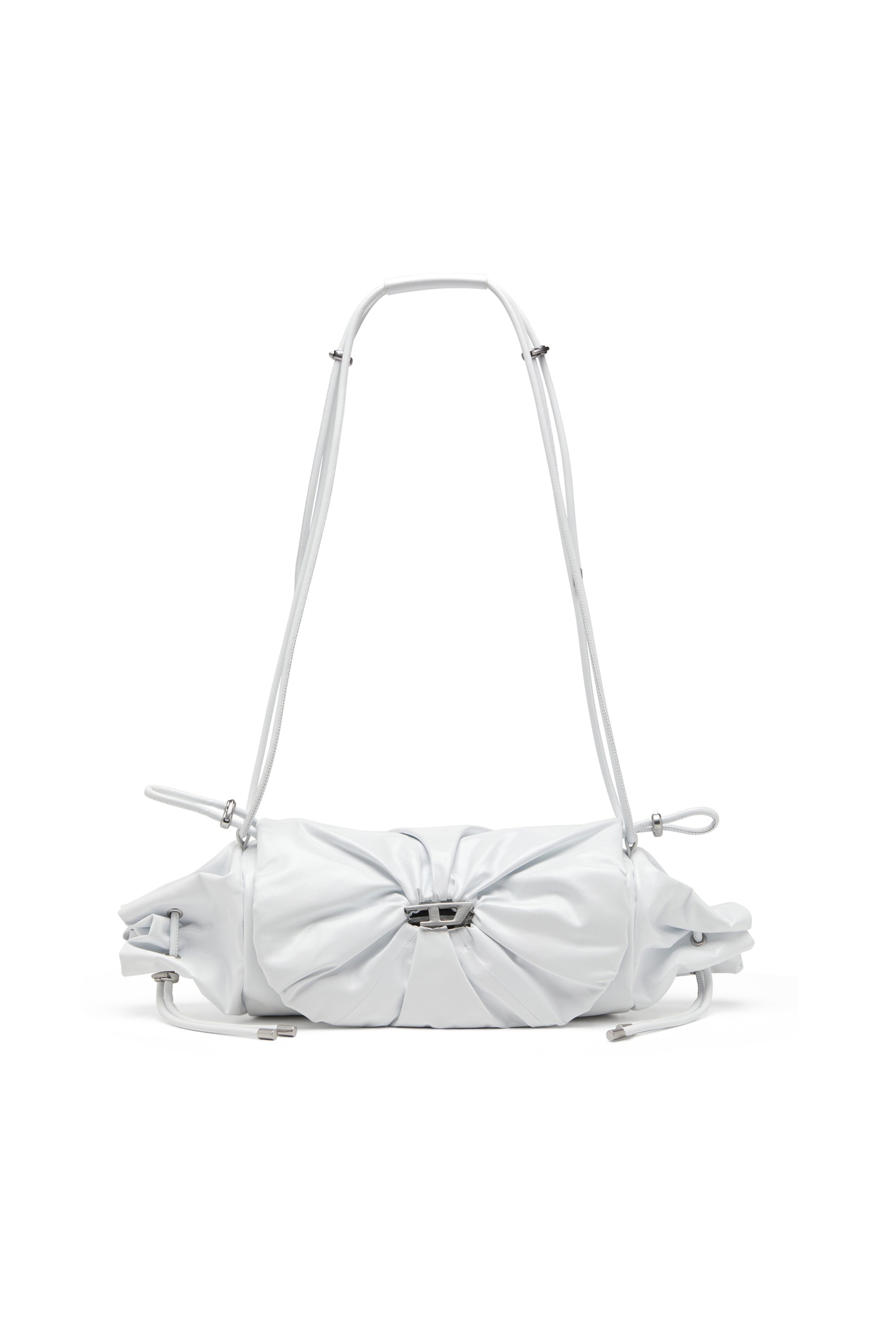 Diesel - SCRUNCH-D SHOULDER M, Female's Scrunch-D M-Shoulder bag in shiny leather in ホワイト - 1