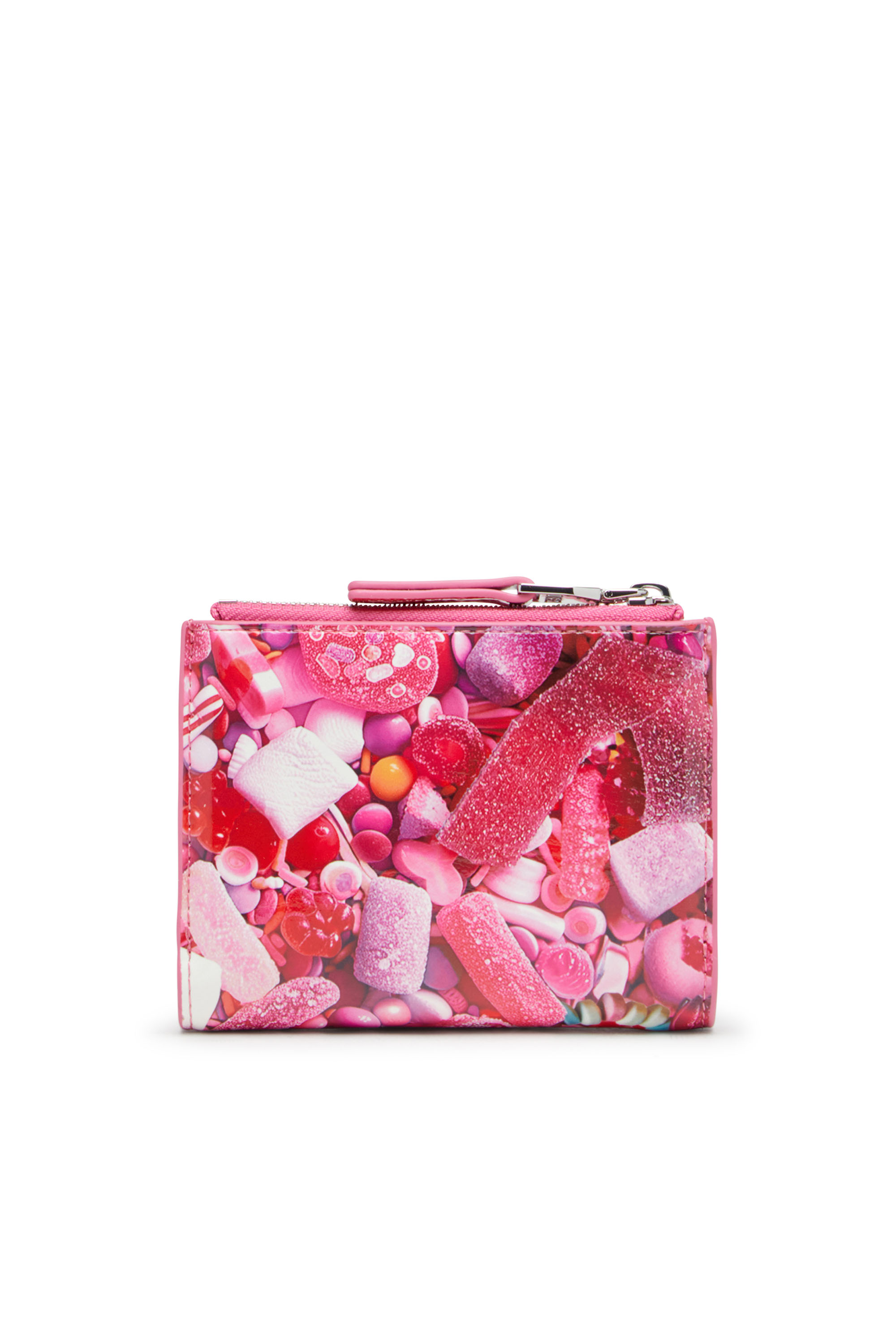 Diesel - PLAY BI-FOLD ZIP II, Female's Small wallet in printed glossy PU in ピンク / ホワイト - 2