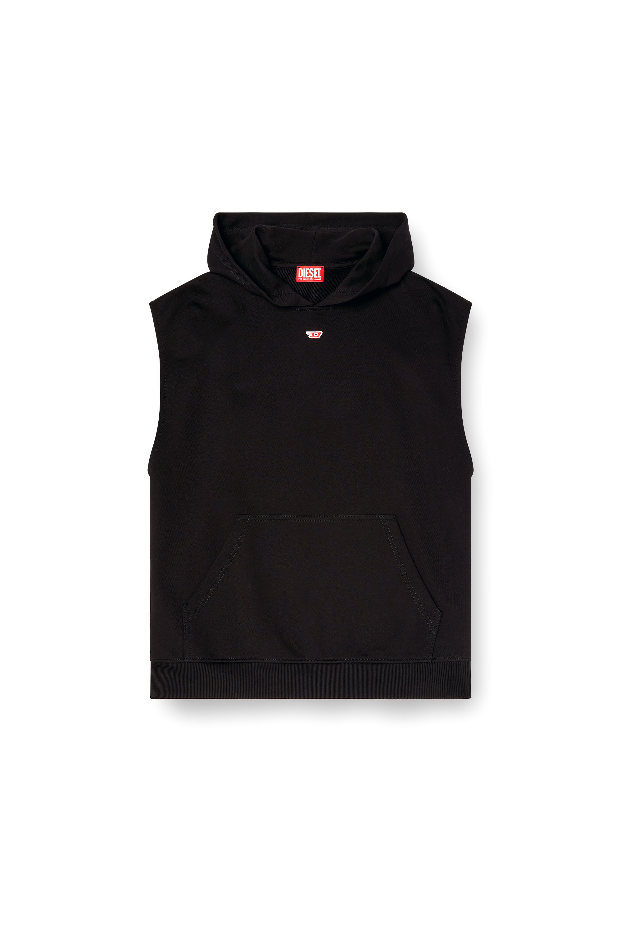 Diesel - S-BOXT-SL-D, Male's Sleeveless hoodie with D logo in ブラック - 3