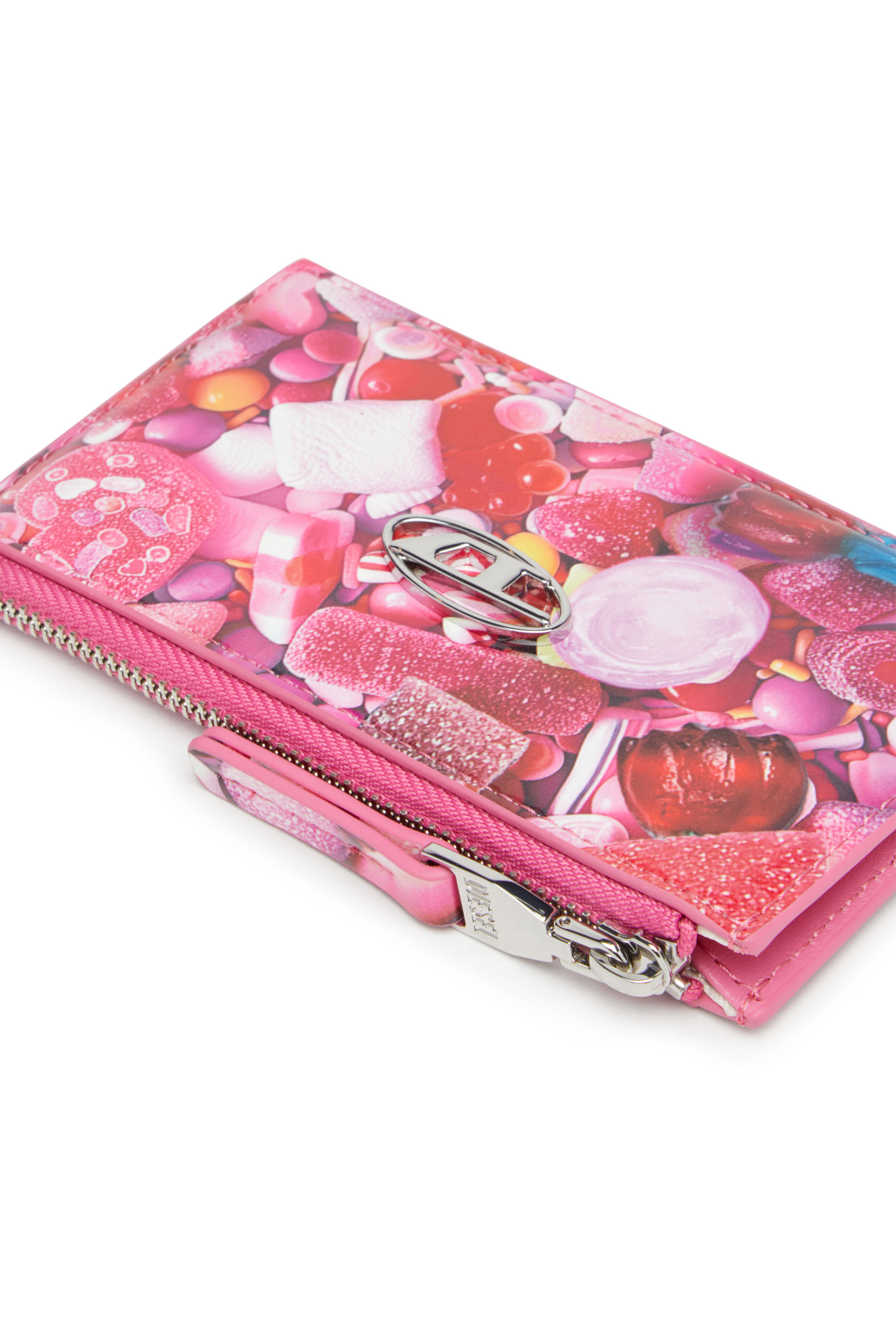 Diesel - PLAY CARD HOLDER III, Female's Card holder in printed glossy PU in ピンク / ホワイト - 4