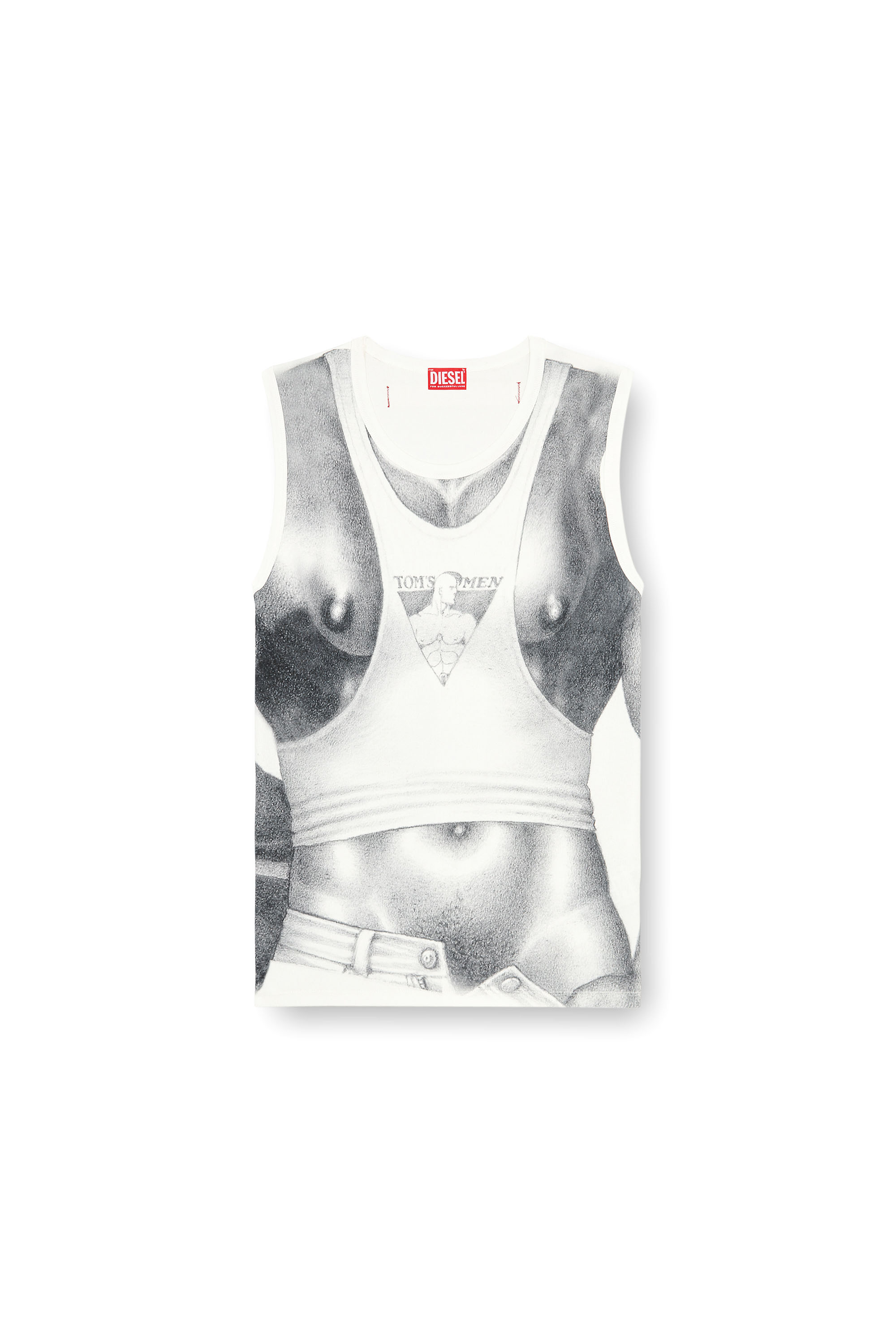 Diesel - PR-T-LIFTY-TOF, Unisex Tank top with all-over print in ホワイト - Image 7