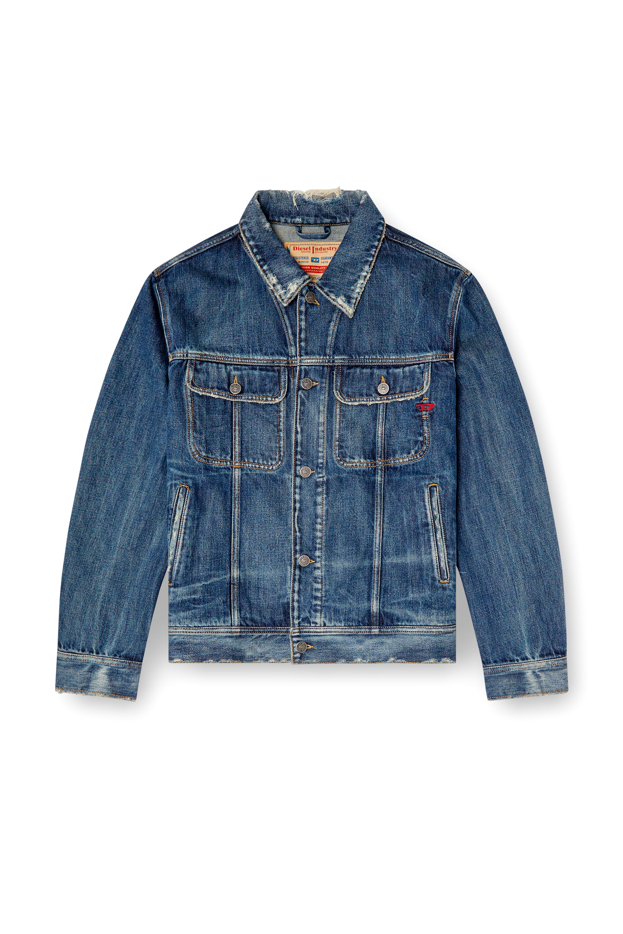 Diesel - D-BARCY, Male's Regular-fit trucker jacket in ダークブルー - 3