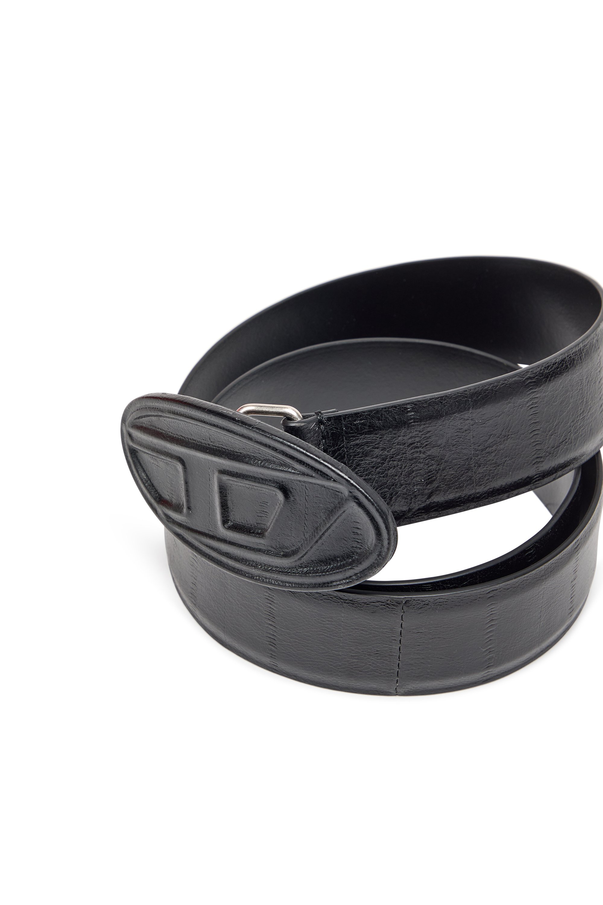 Diesel - B-1DR EMBRACED, Male's 4cm belt in eel-effect leather in ブラック - 2