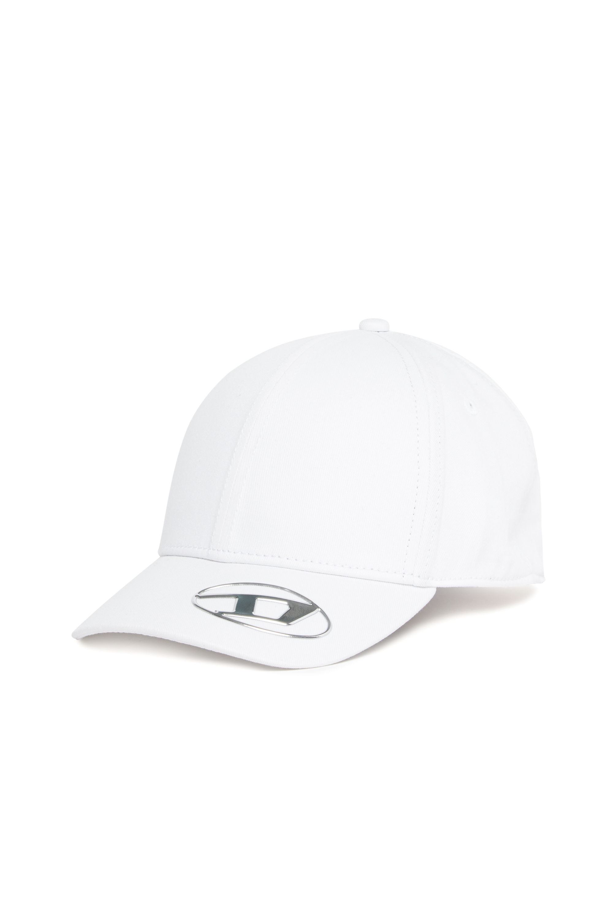 Diesel - FCEFFIL, Unisex's Baseball cap with metallic Oval D logo in ホワイト - 1