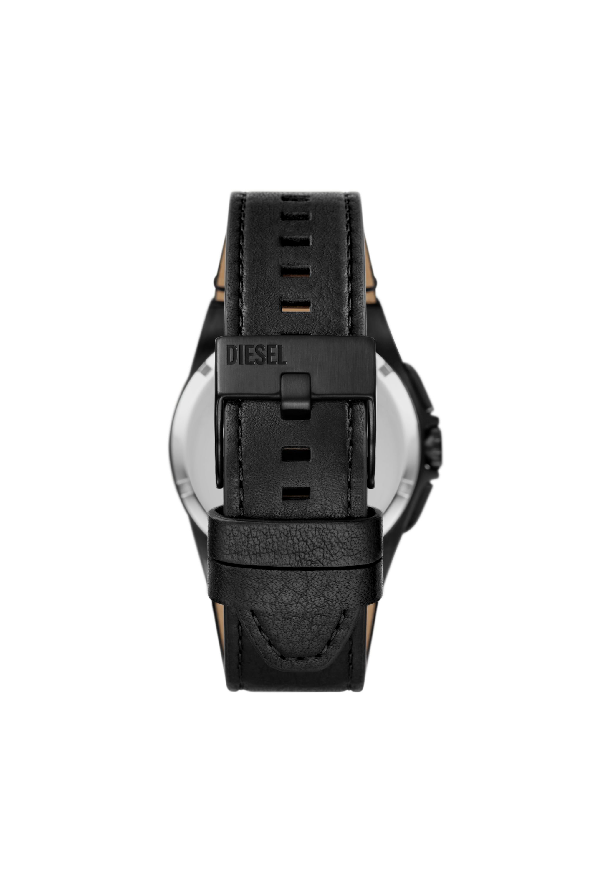 Diesel - DZ4658, Male Framed black leather watch in ブラック - Image 2