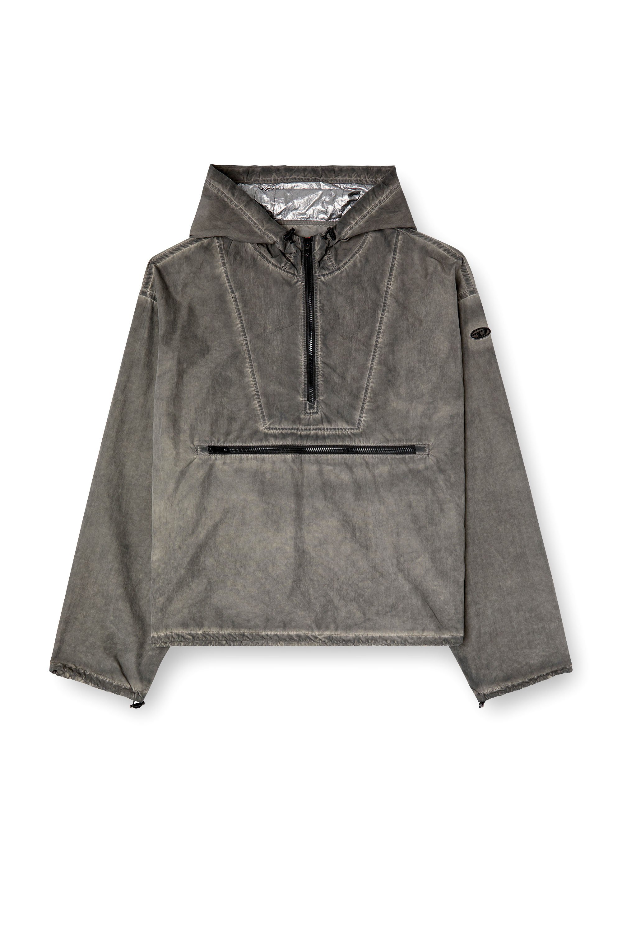 Diesel - J-NOODE-A, Male's Packable hooded anorak jacket in グレー - 3