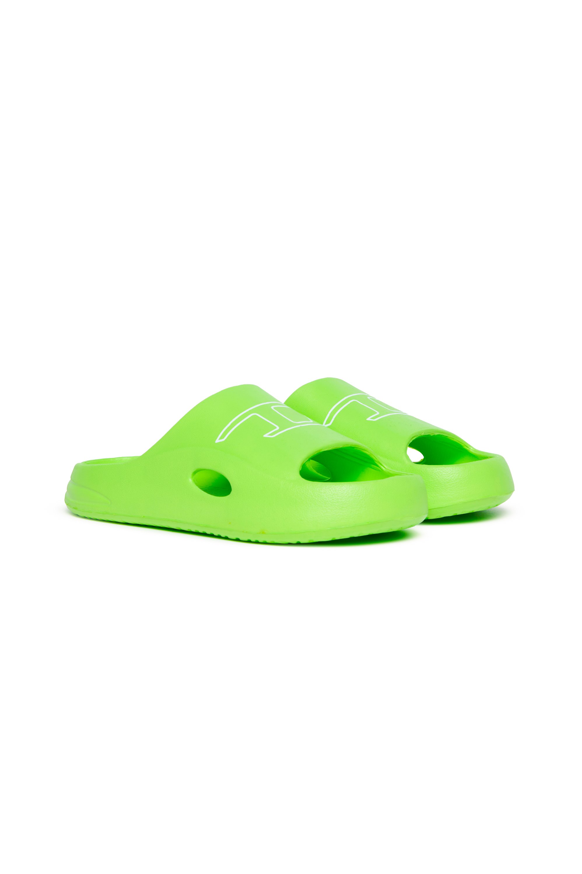 Diesel - SA-CHUNCKY D, Unisex's EVA pool slides with logo print in 蛍光グリーン - 2