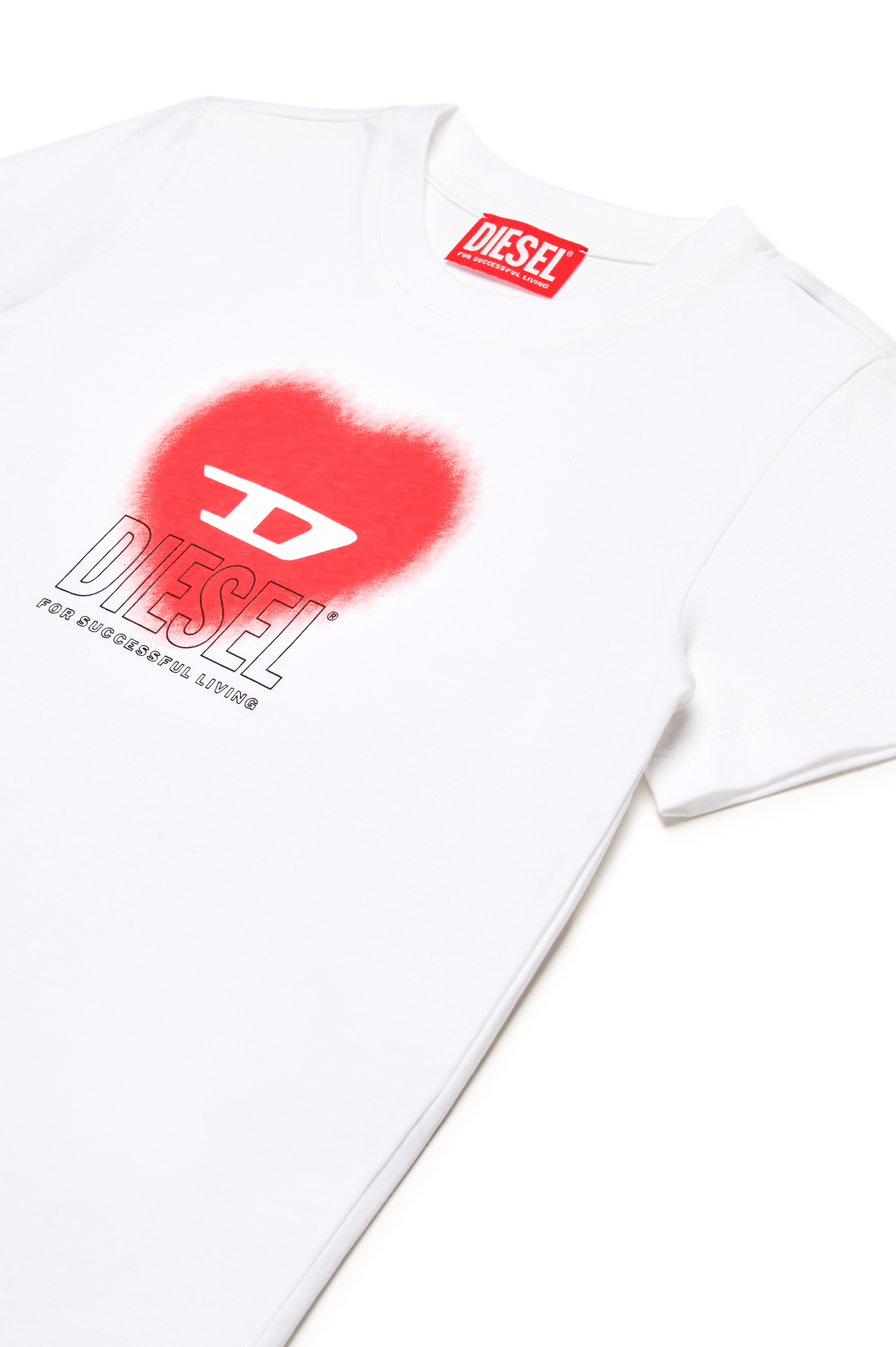 Diesel - TCUORE, Female's T-shirt with heart logo in ホワイト - 3