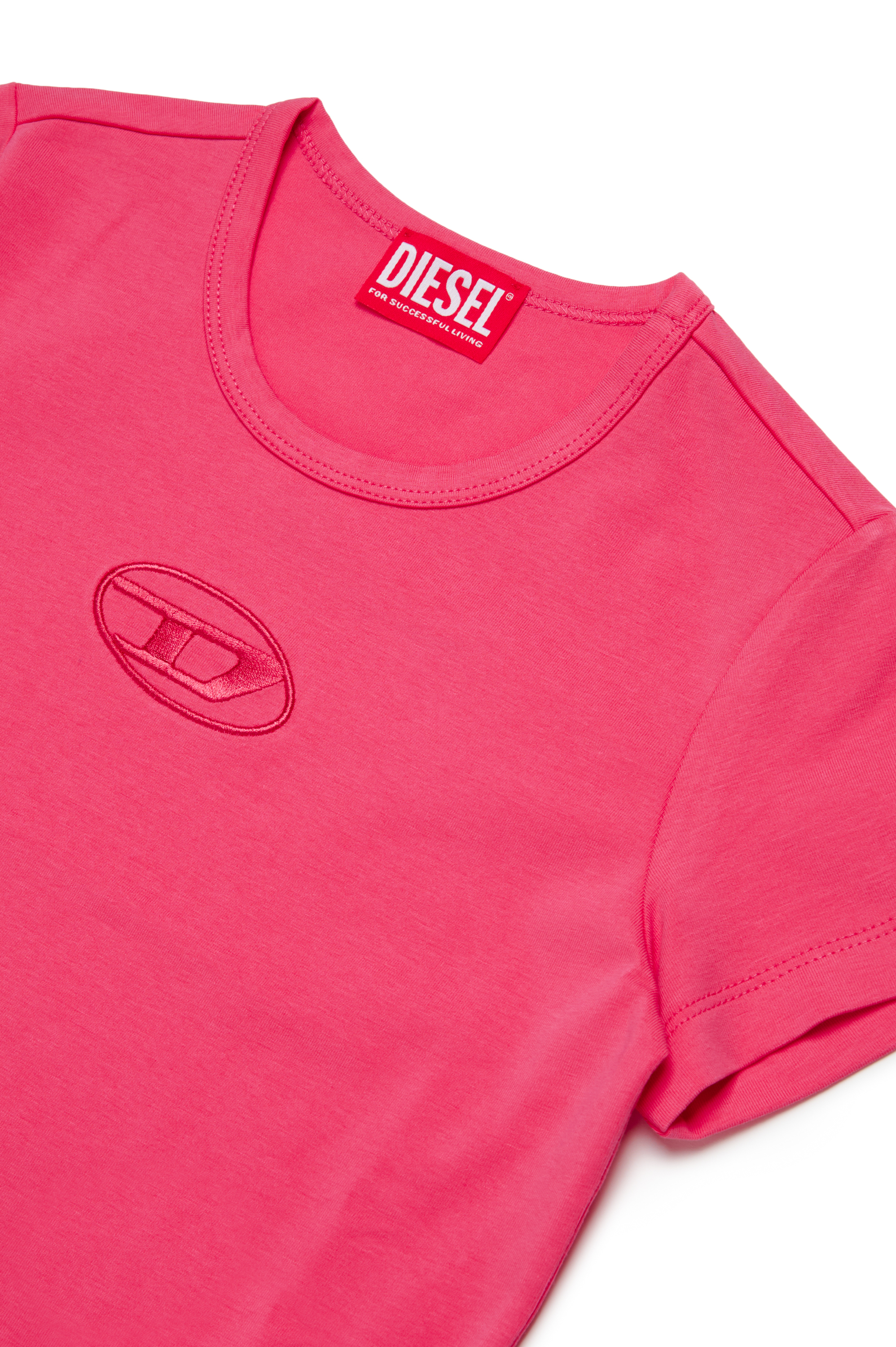 Diesel - TANGIEX, Female T-shirt with tonal Oval D embroidery in ピンク - Image 3