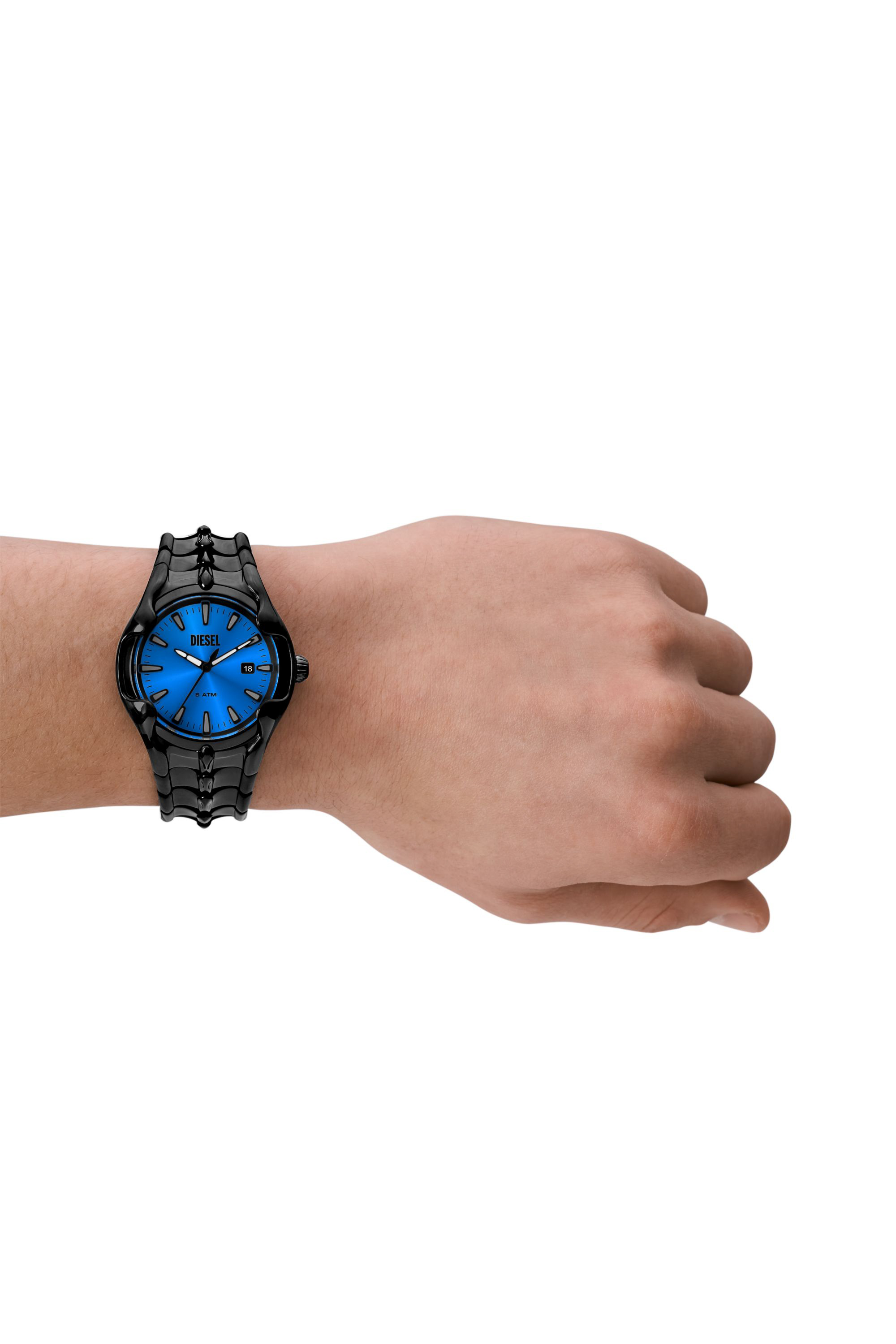 Diesel - DZ2198, Male Vert three-hand date black stainless steel watch in ブラック - Image 4