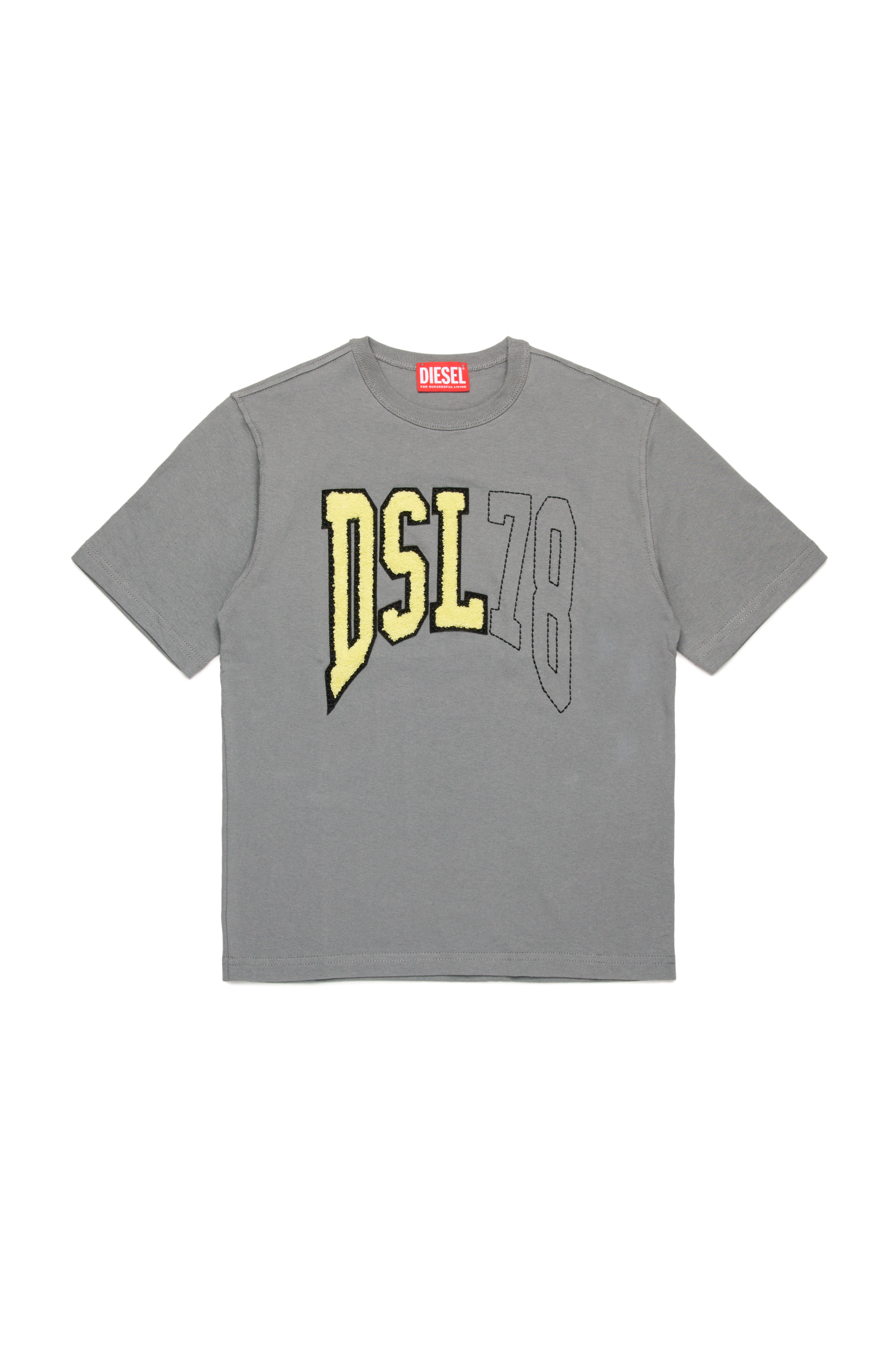 Diesel - TWASHN OVER, Male's T-shirt with collegiate DSL78 logo in グレー - 1