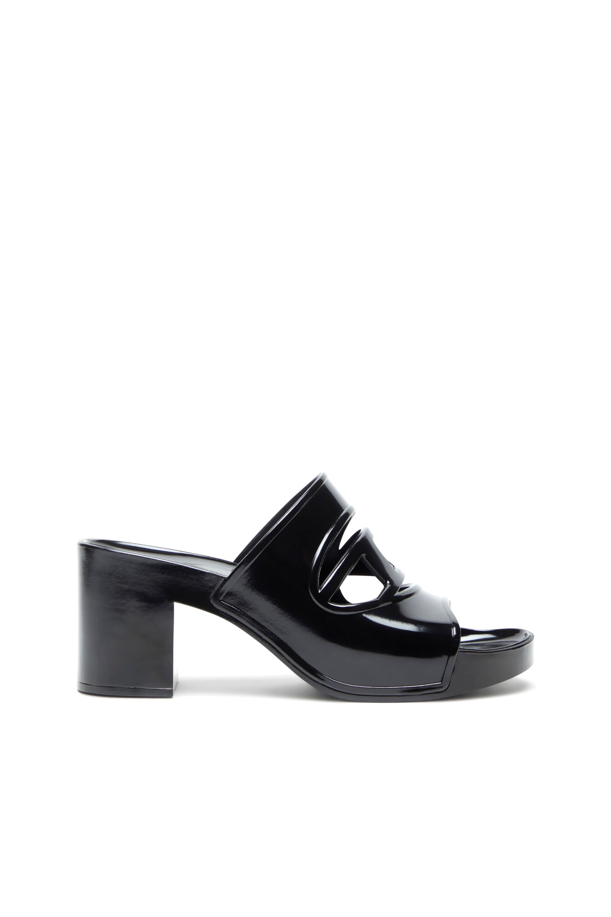 Diesel - SA-BONNIE, Female's Sa-Bonnie-Heeled rubber slides with cut-out logo in ブラック - 1