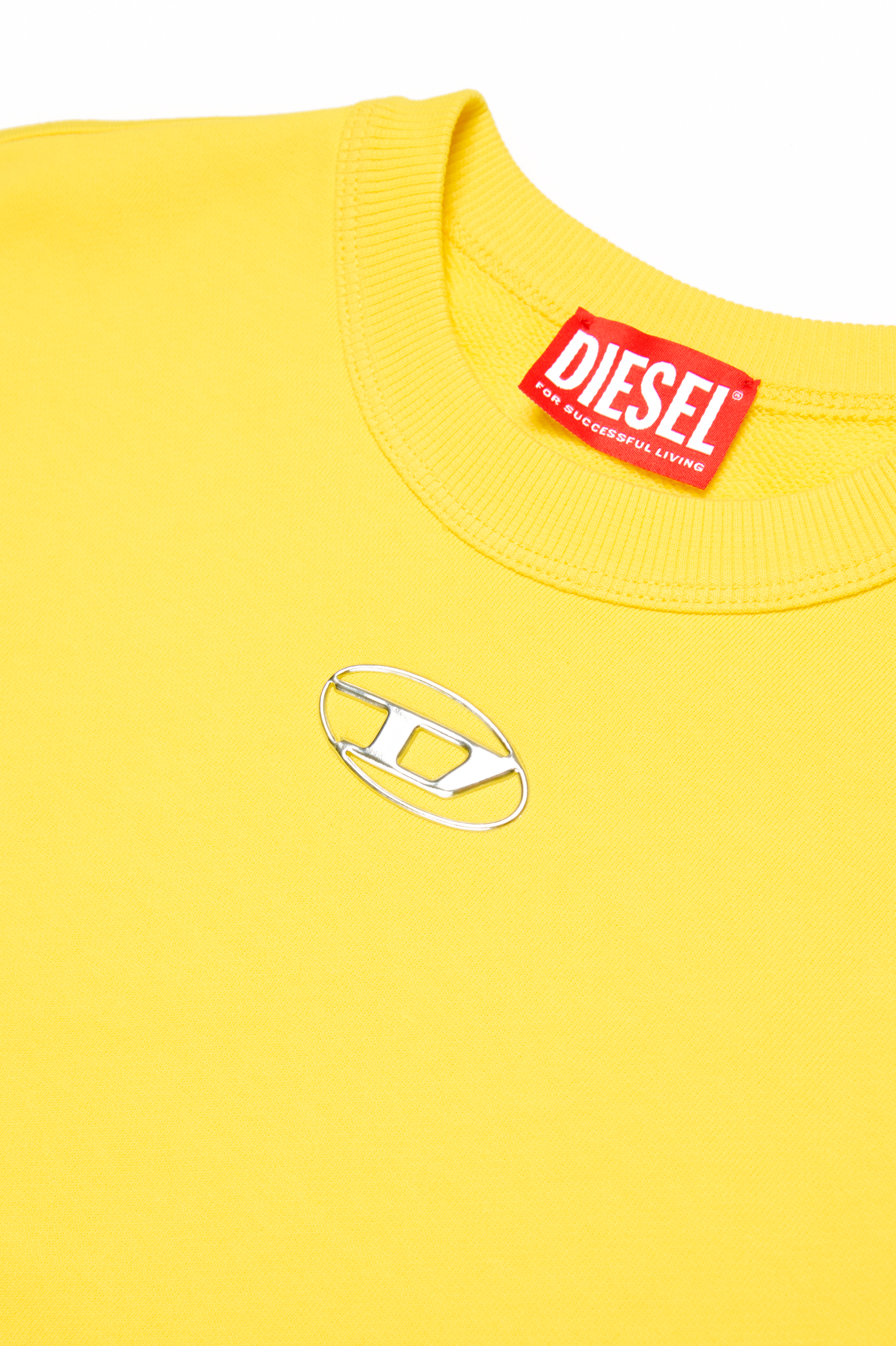 Diesel - SMACSISOD OVER, Male's Sweatshirt with metal-look Oval D logo in Yellow - 4