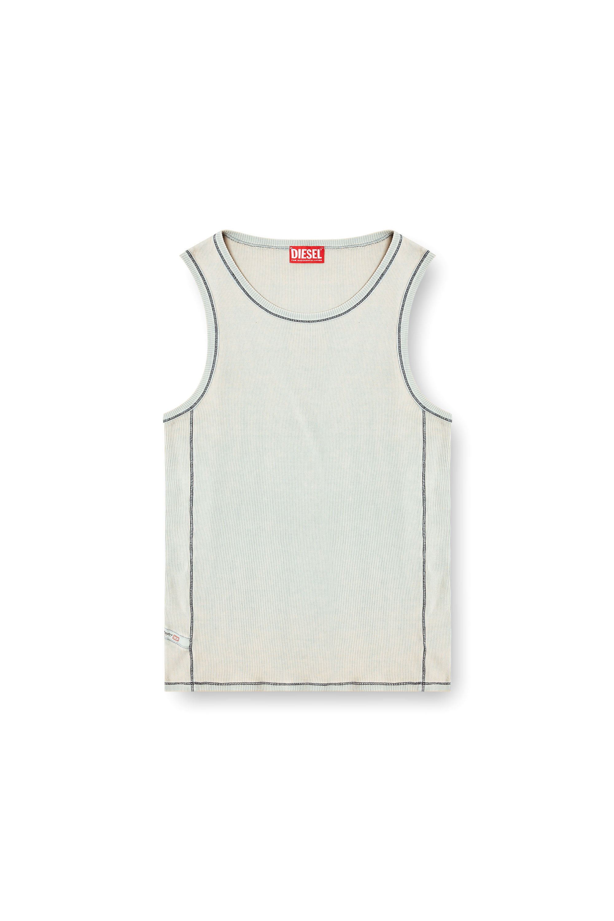 Diesel - T-GO-A, Unisex's Tank top in treated rib jersey in ホワイト - 6