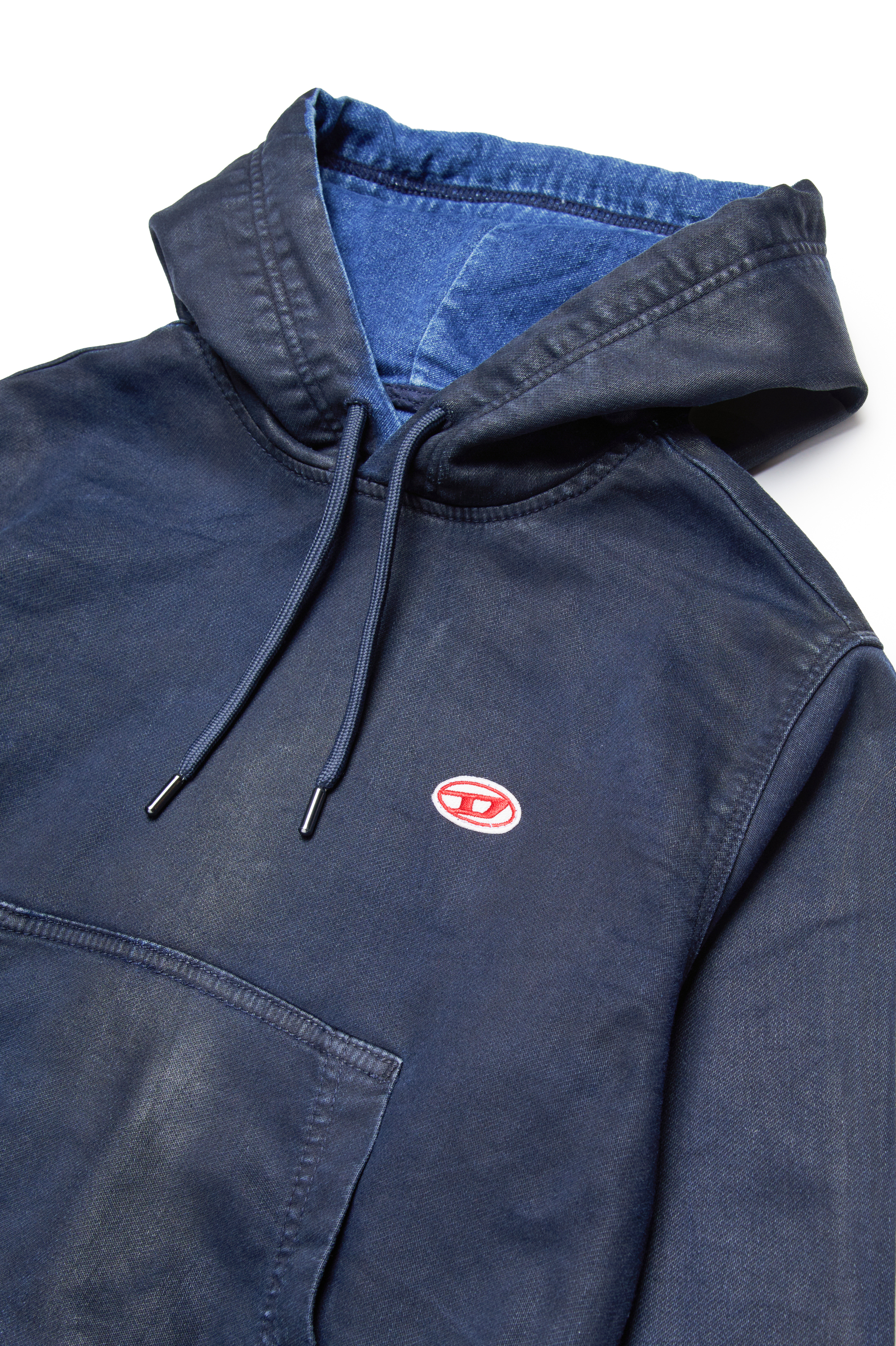 Diesel - SUM-RIB-NE-OVER JJJ, Unisex JoggJeans hoodie with coated effect in ブルー - Image 3