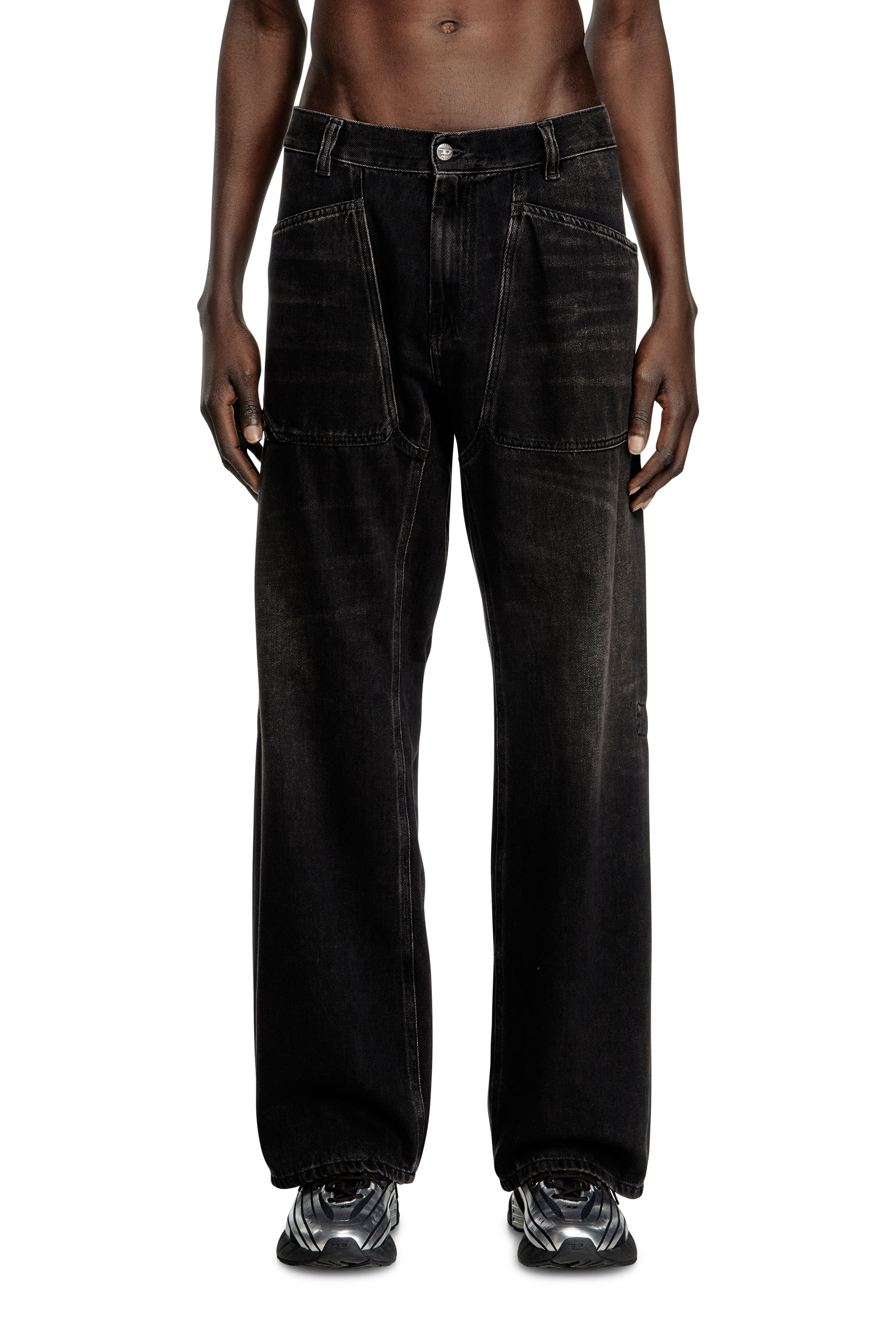 Diesel - Male's Relaxed Jeans D-Zeta 09J96, ブラック/ダークグレー - 2