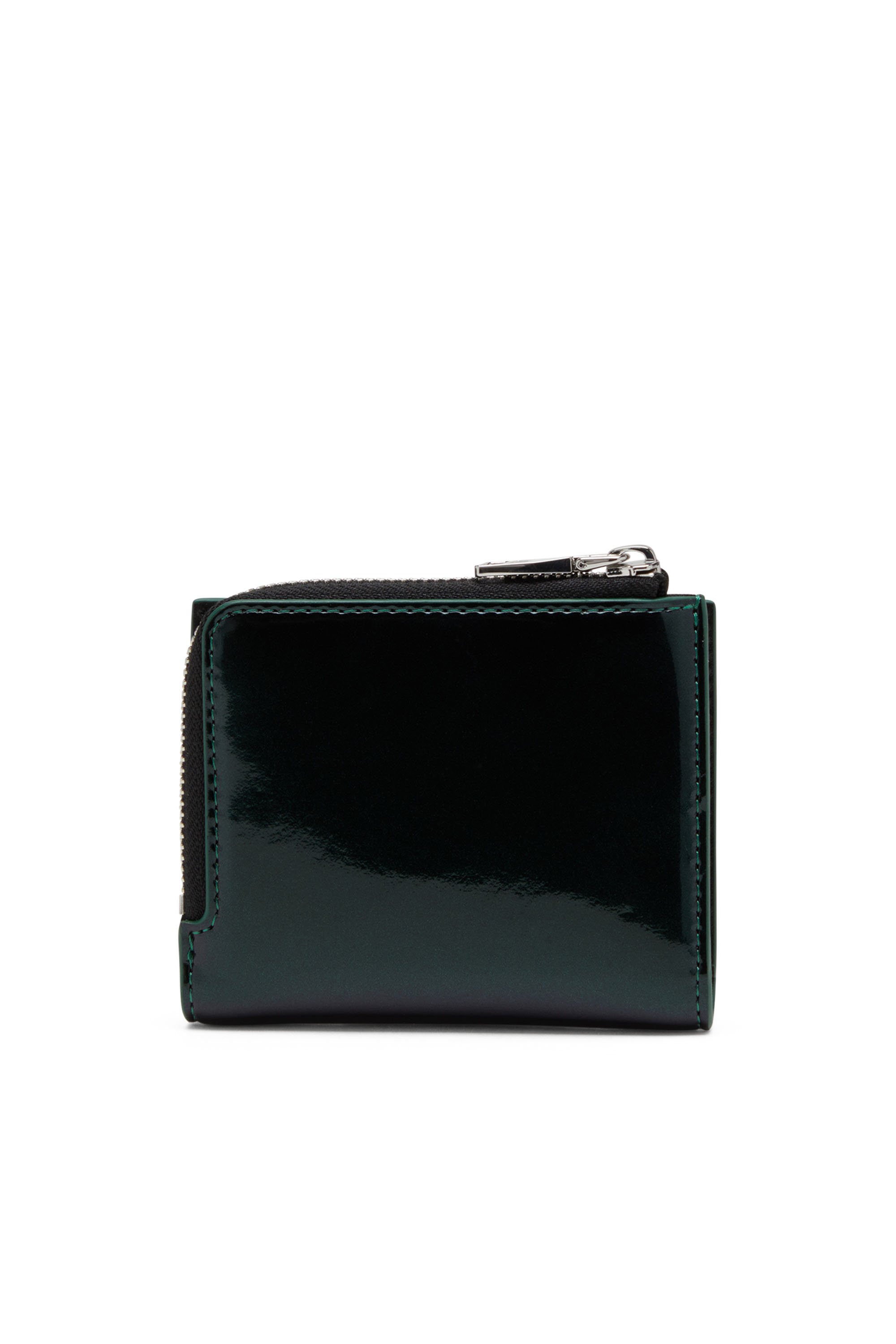 Diesel - 1DR CARD HOLDER ZIP L, Female's Iridescent bi-fold card holder in グリーン/ブルー - 2