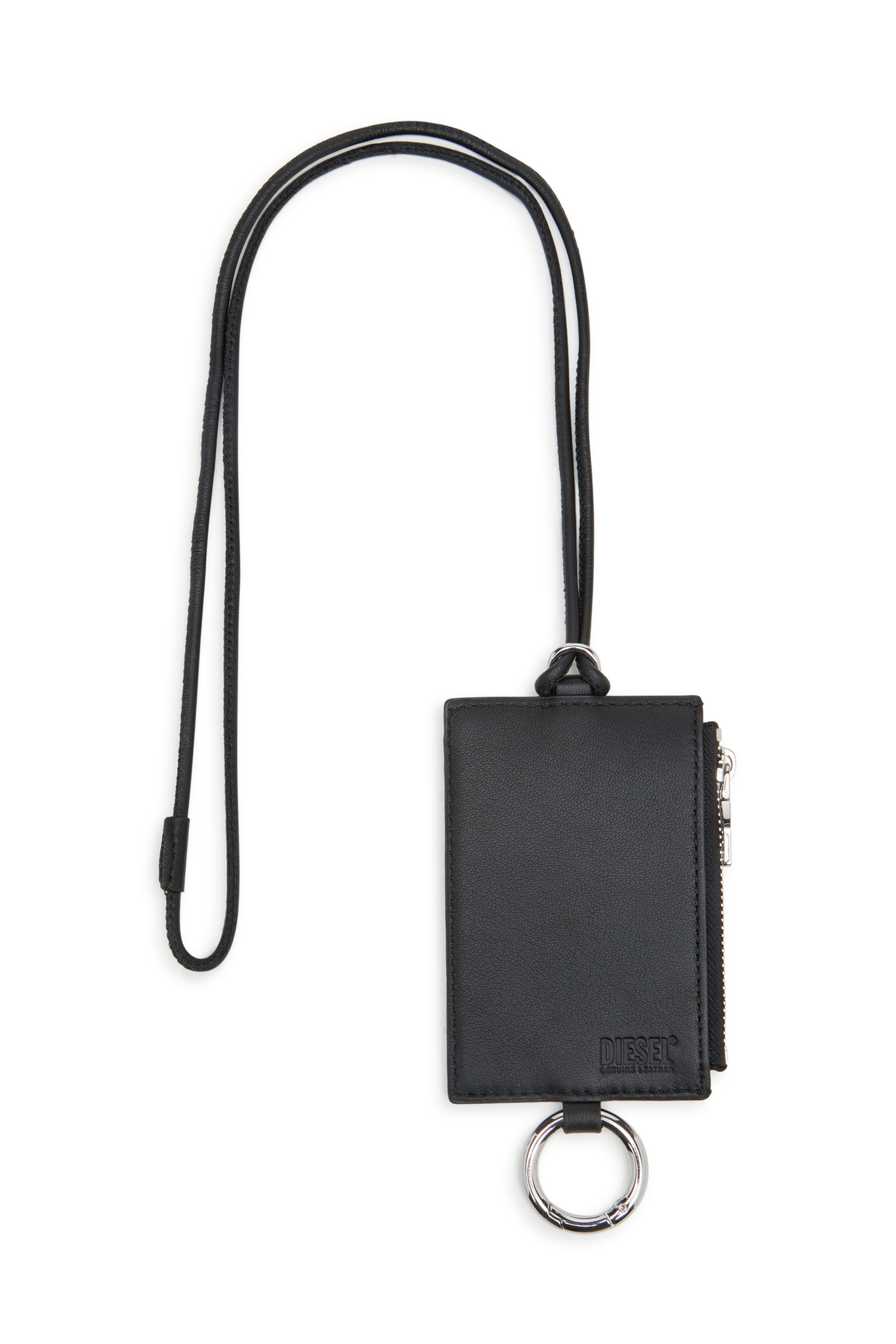 Diesel - RAVE BADGE HOLDER, Male's Nappa leather badge holder in ブラック - 3