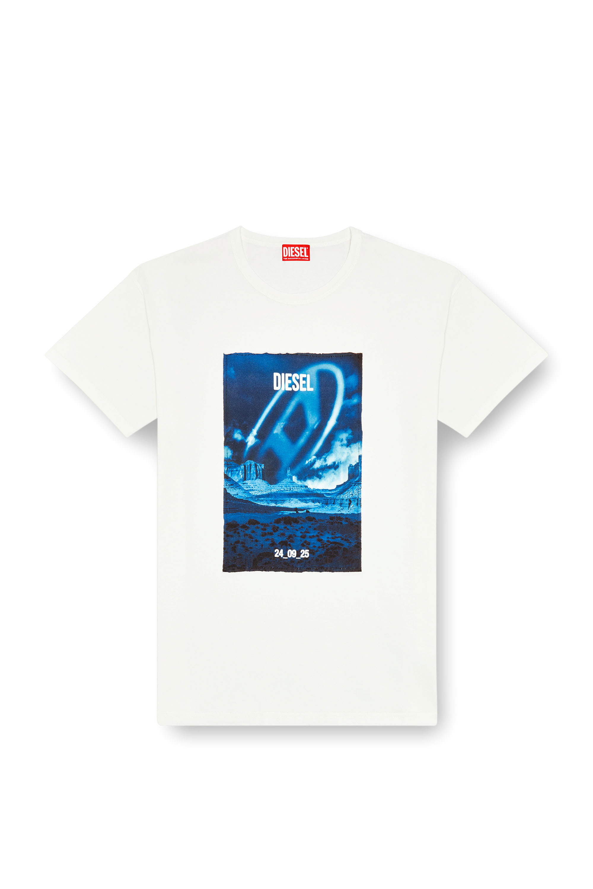 Diesel - T-BOXT-Q16, Male Long-sleeve T-shirt with printed patch in ホワイト - Image 3