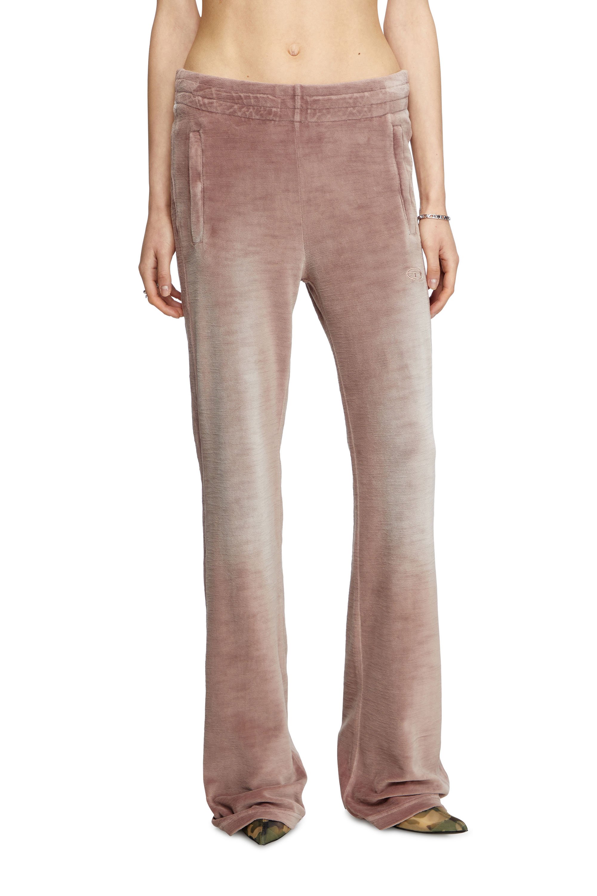 Diesel - P-ELY-Q1, Female's Wide leg sweatpants in ピンク / ホワイト - 1