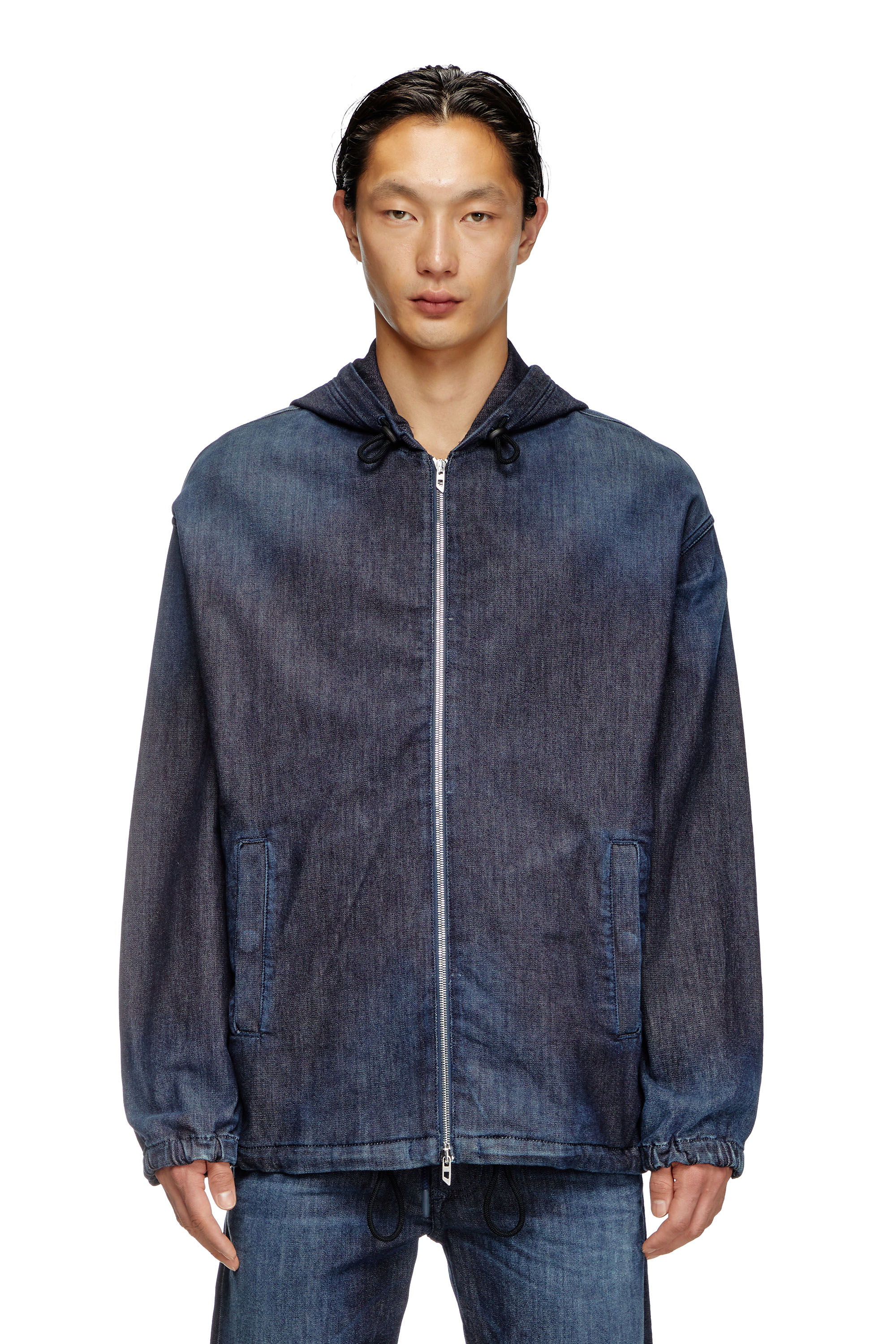 Diesel - D-WYNNY JOGG, Male's Hooded JoggJeans jacket in ダークブルー - 1