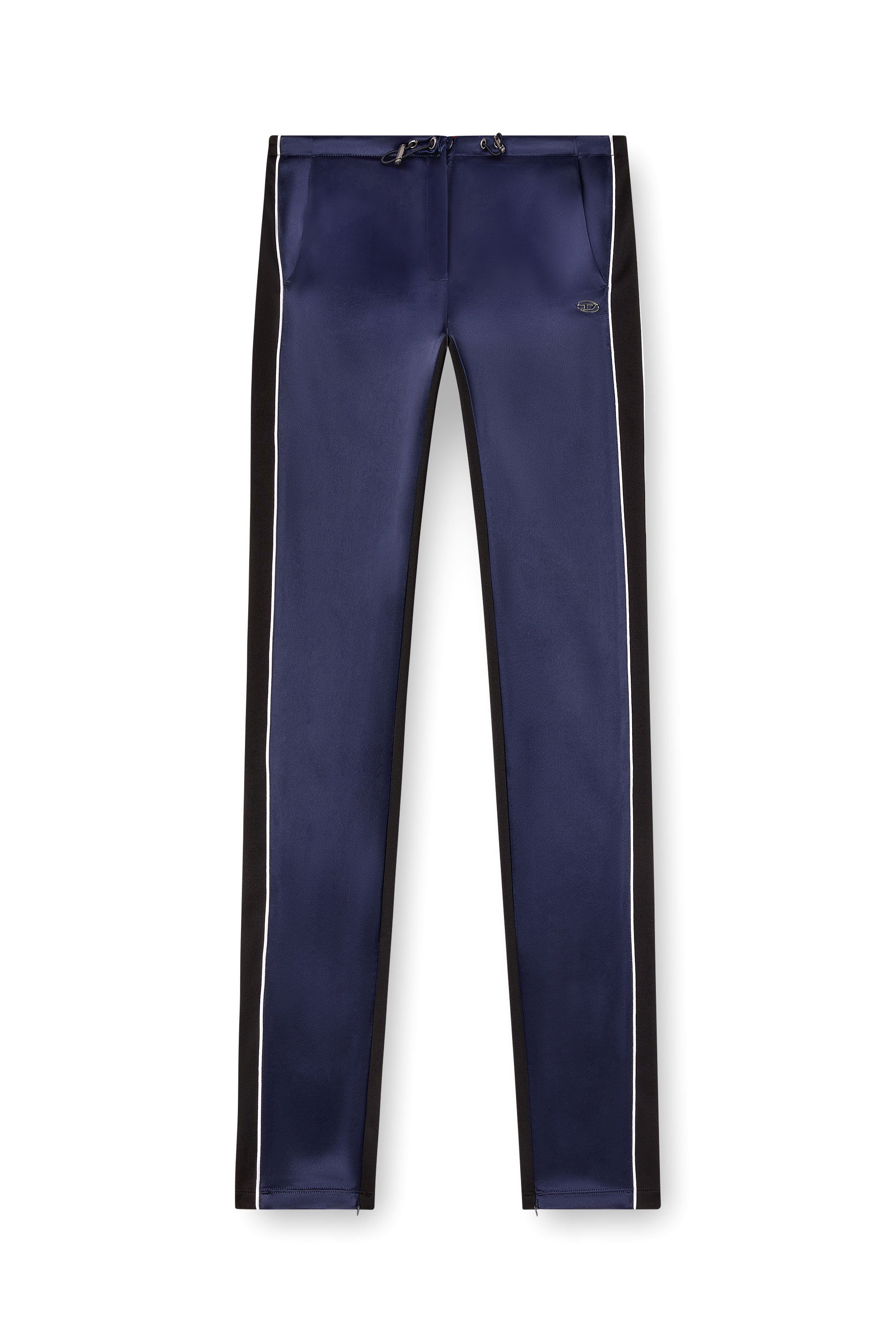 Diesel - P-ROUD, Female's Knit and satin track pants with piping in ブルー - 3