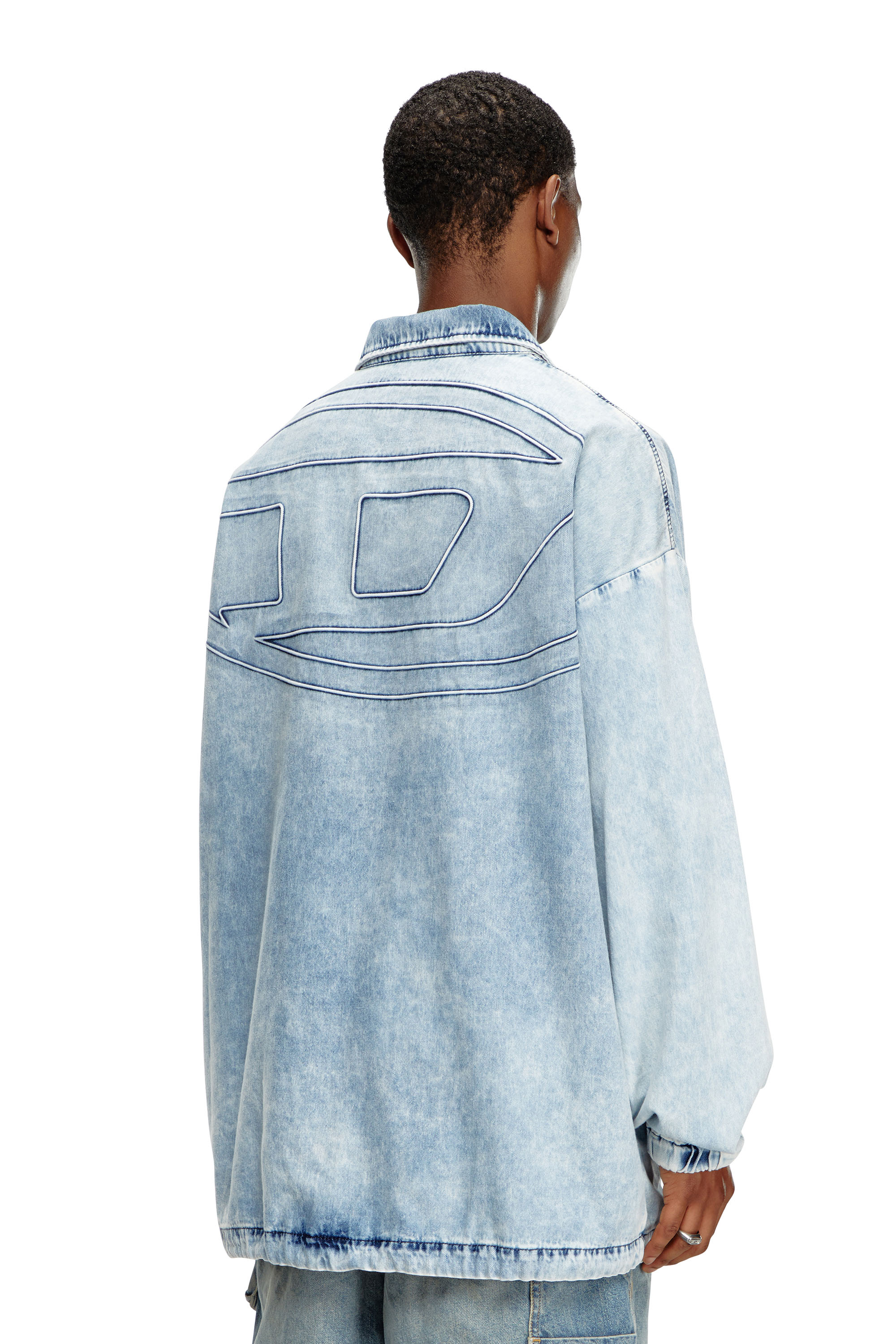 Diesel - D-KRAP-S1, Male Denim jacket with Oval D in ブルー - Image 1