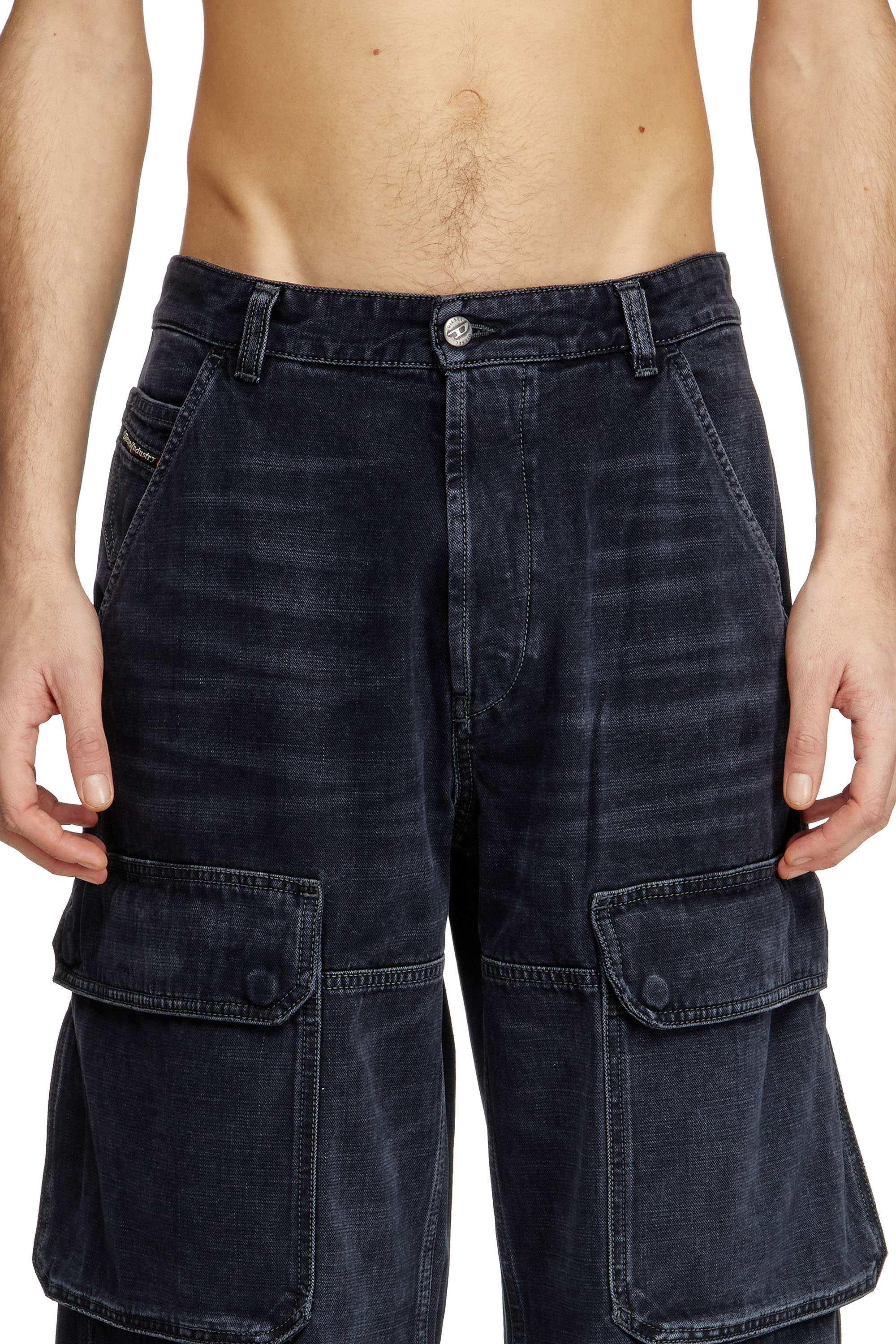 Diesel - Male's Relaxed Jeans D-Touch 007Z9, ブラック/ダークグレー - 5