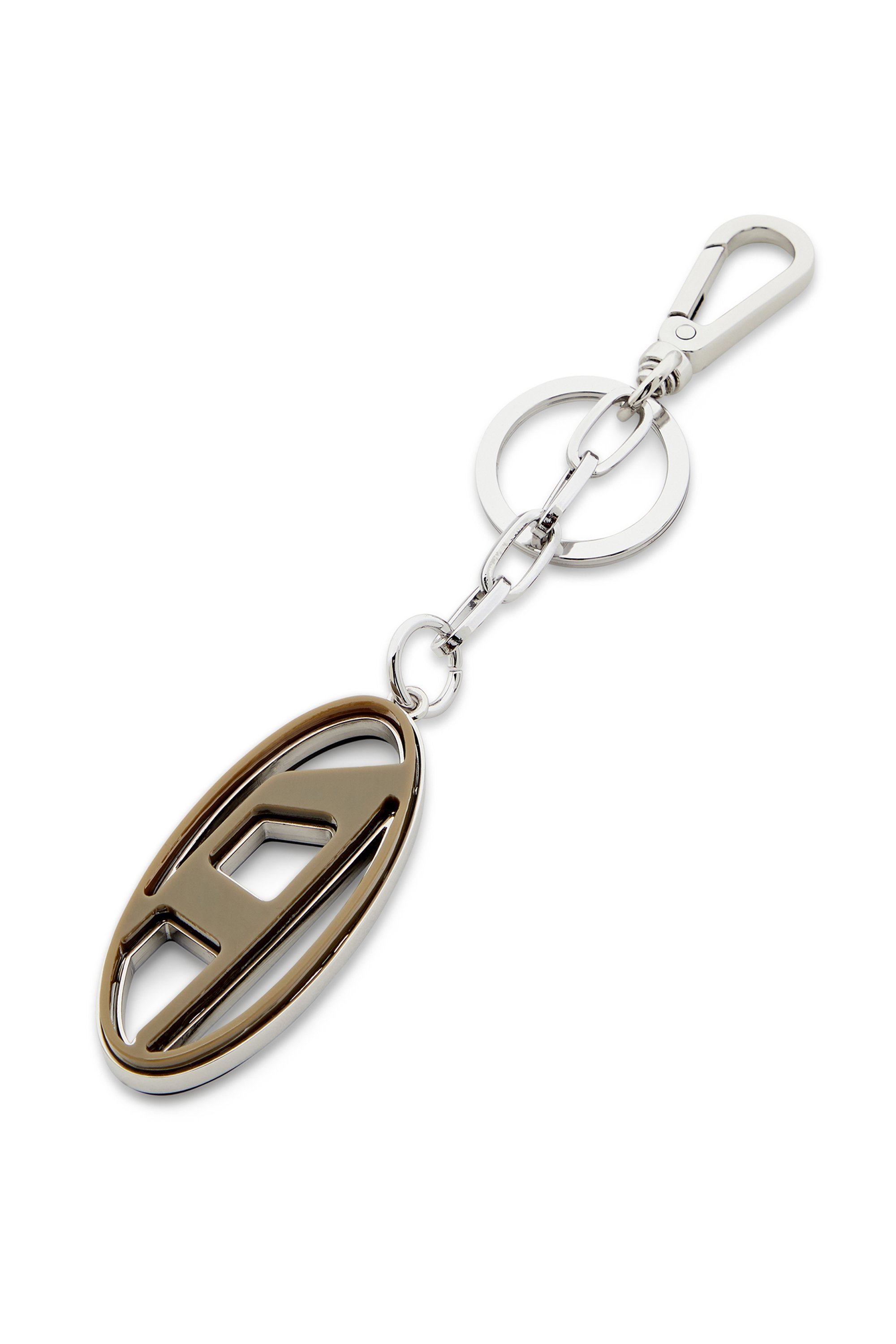 Diesel - CAGE-D LAYER, Male's Metal and resin Oval D keyring in ブラック/グリーン - 4