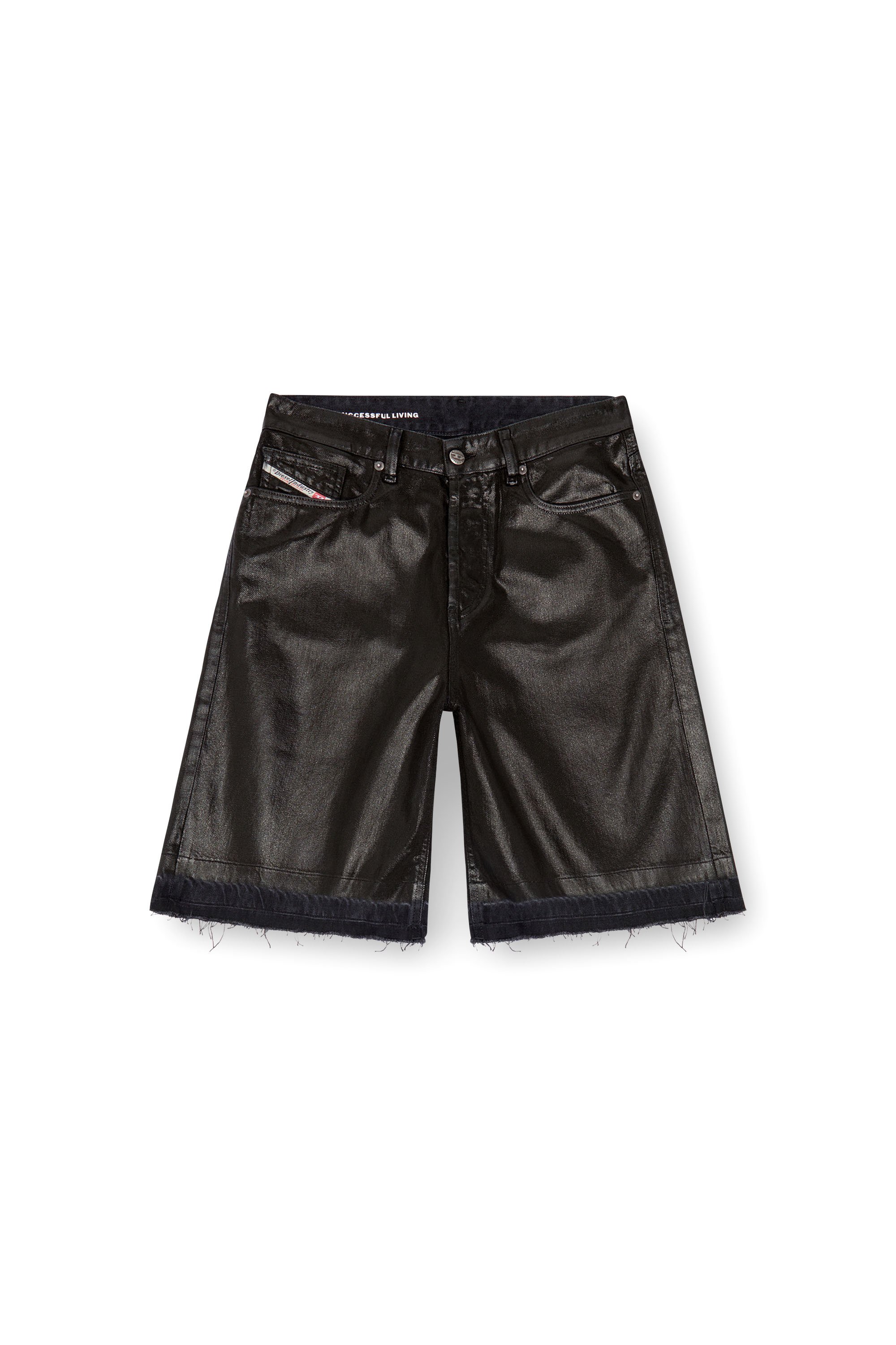 Diesel - DE-SIRE-SHORT, Female's Shorts in coated tailoring denim in ブラック - 3