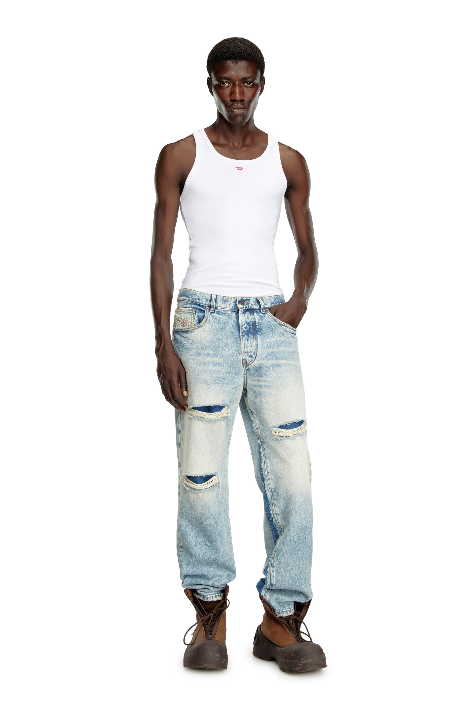 Diesel - Male Straight Jeans D-Fire 0AJEN, ライトブルー - Image 1