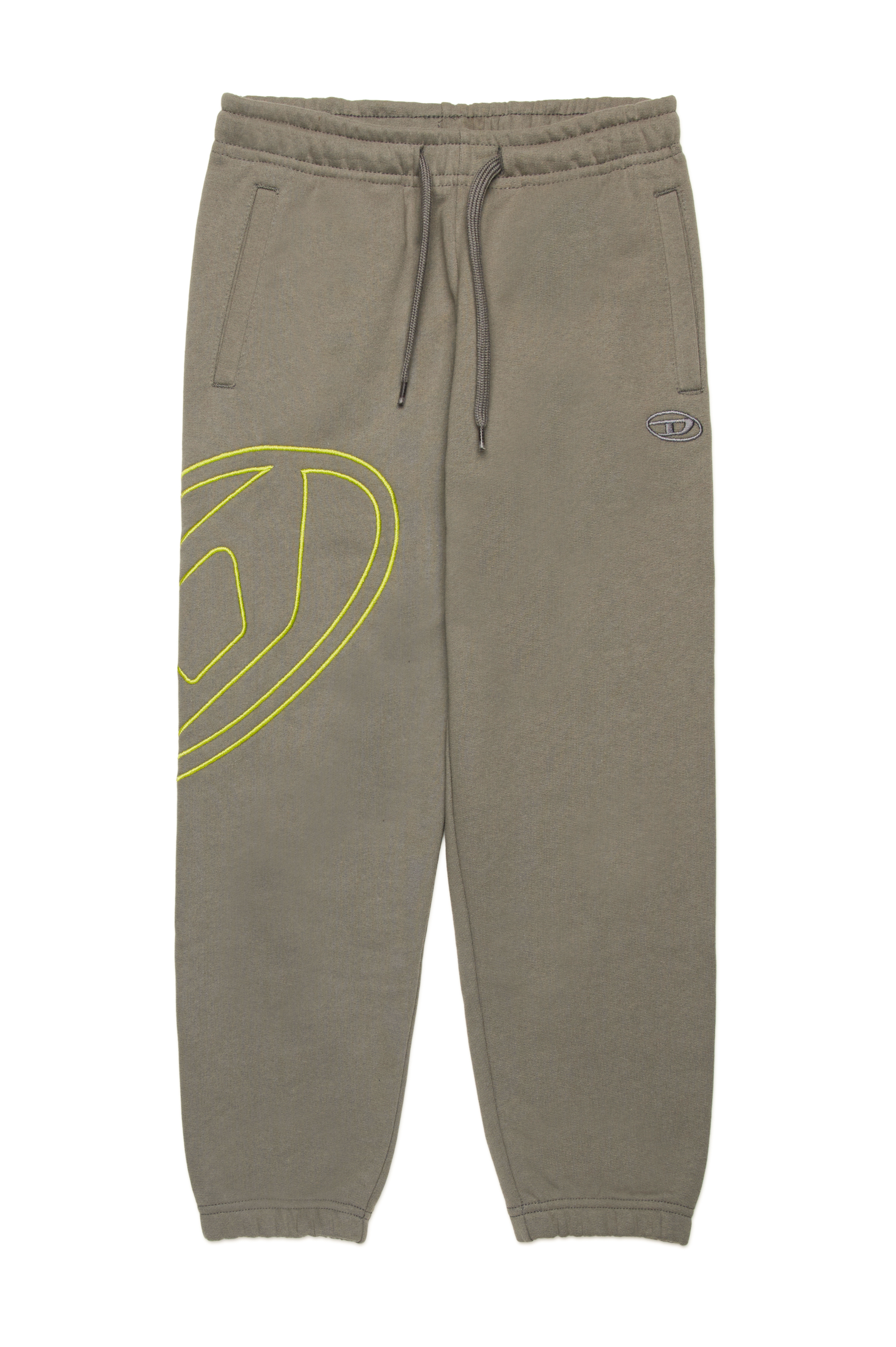 Diesel - PMARKYMEGOVALD, Male's Sweatpants with mega Oval D embroidery in グレー - 1