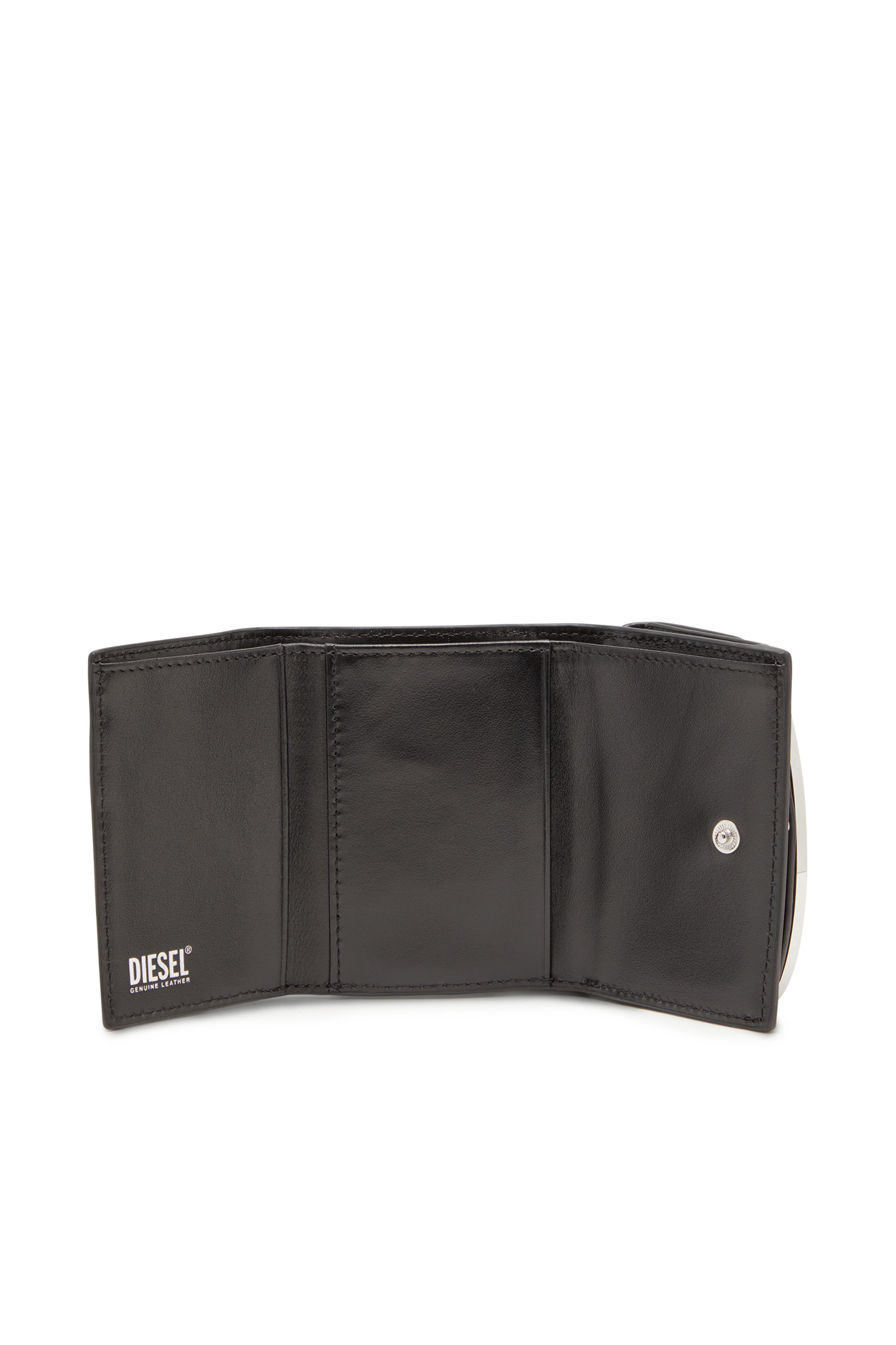 Diesel - 1DR TRI FOLD COIN XS II, Female Tri-fold wallet in leather in ブラック - Image 3