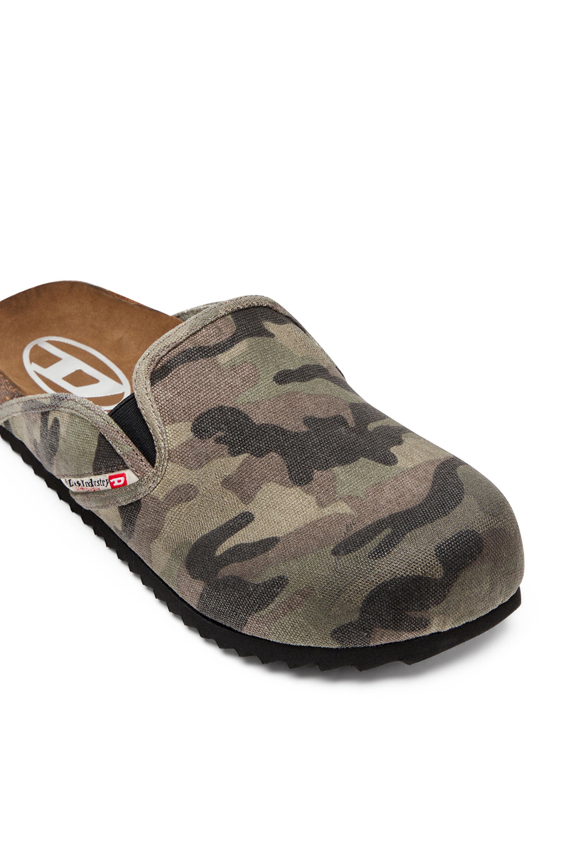 Diesel - D-WOODSTOCK SLIP-ON, Male's Camo-canvas mules in ミリタリーグリーン - 6