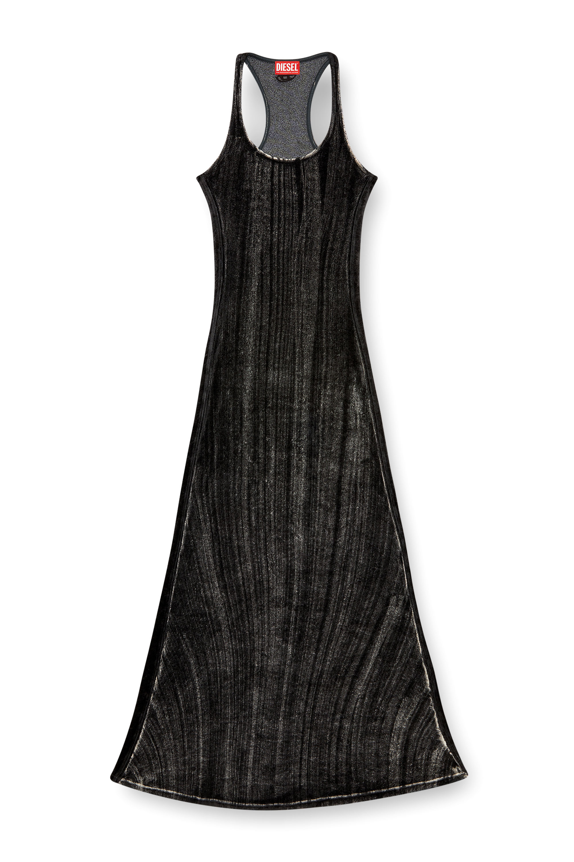 Diesel - D-VOG, Female Long chenille dress with racerback in ブラック - Image 2