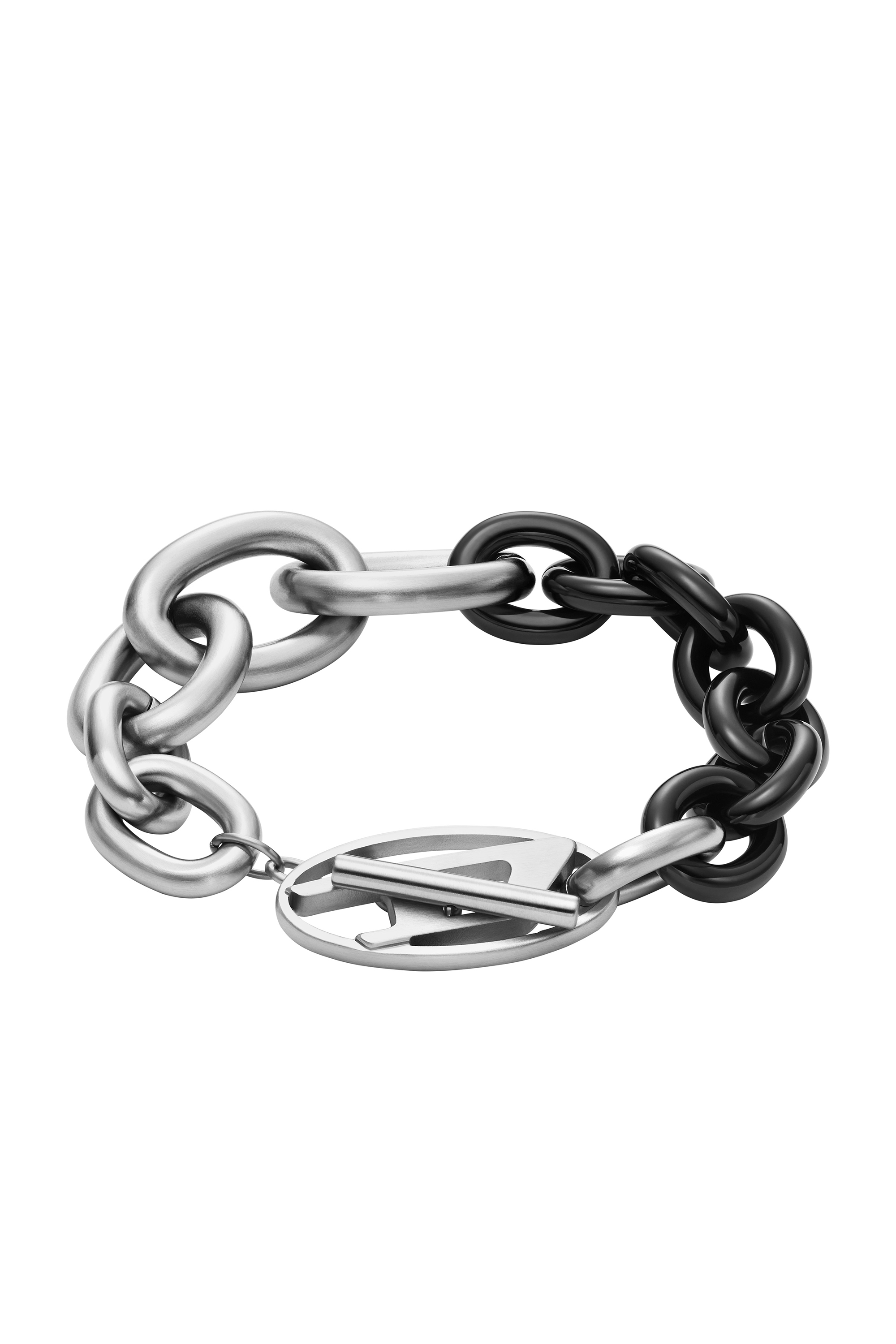 Diesel - DX1531931, Unisex's Two-Tone Stainless Steel Chain Bracelet in シルバー/ブラック - 1