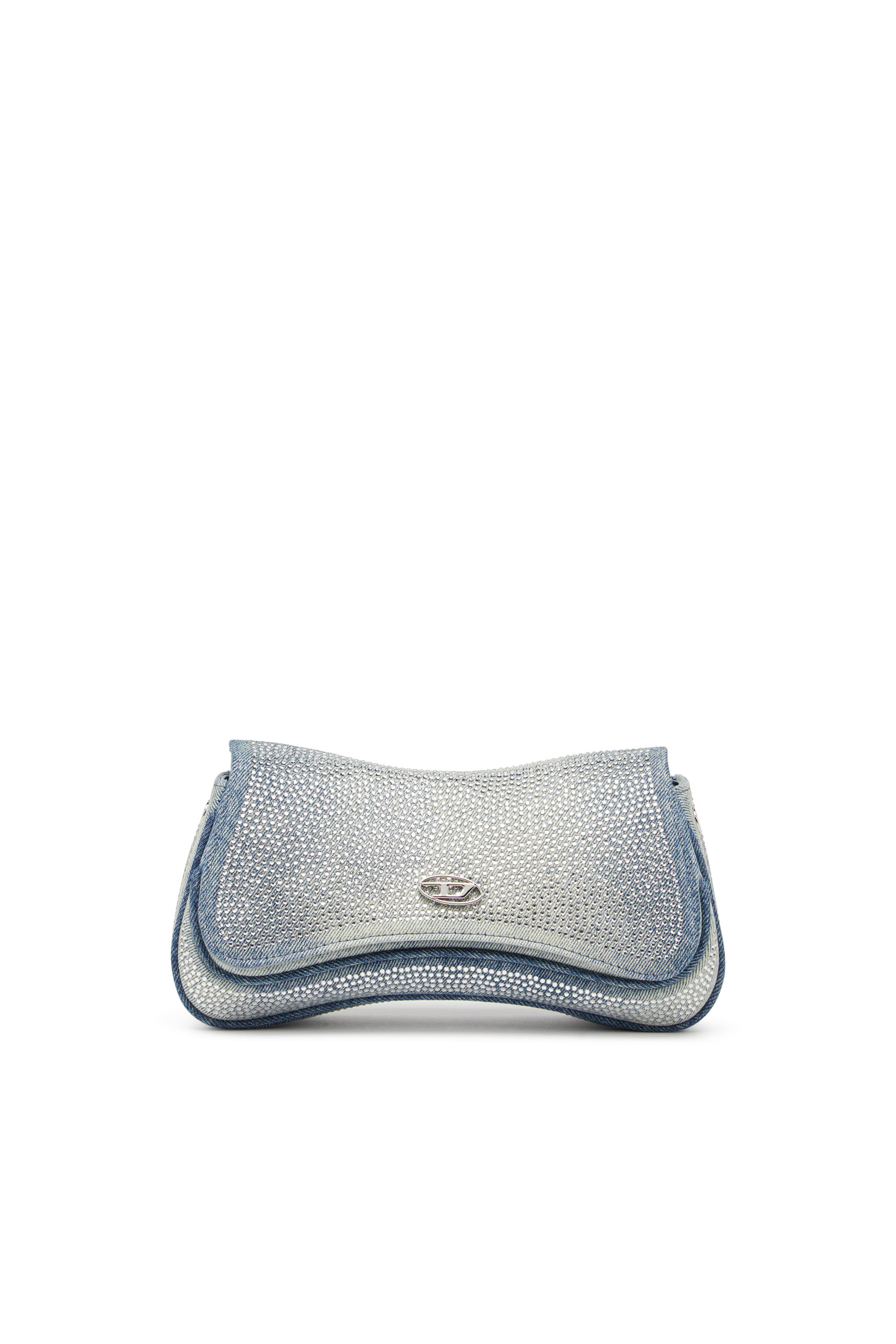 Diesel - PLAY CLUTCH, Female's Play-Crystal clutch in solarised denim in ライトブルー - 1