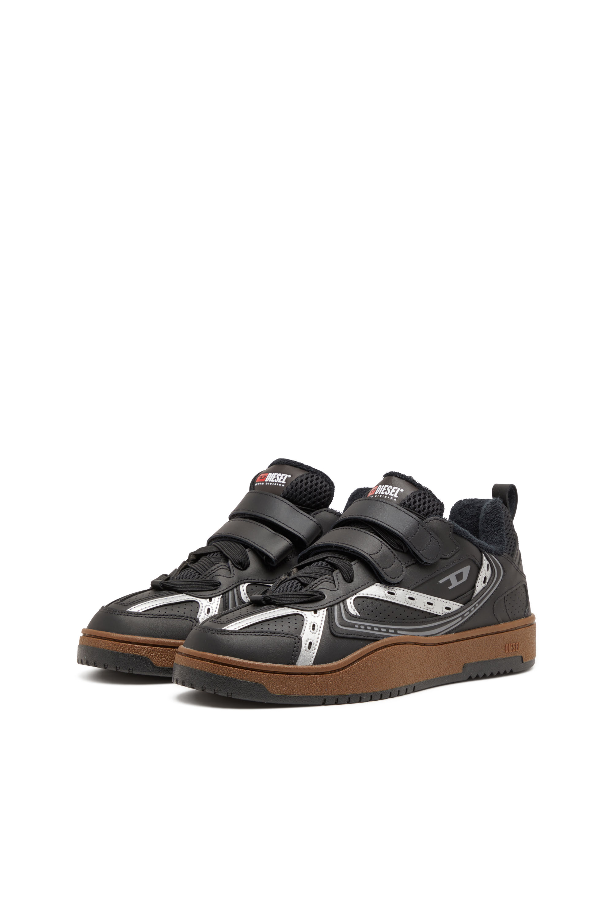 Diesel - S-UKIYO SKT, Male S-Ukiyo-Leather sneaker with straps in ブラック - Image 9