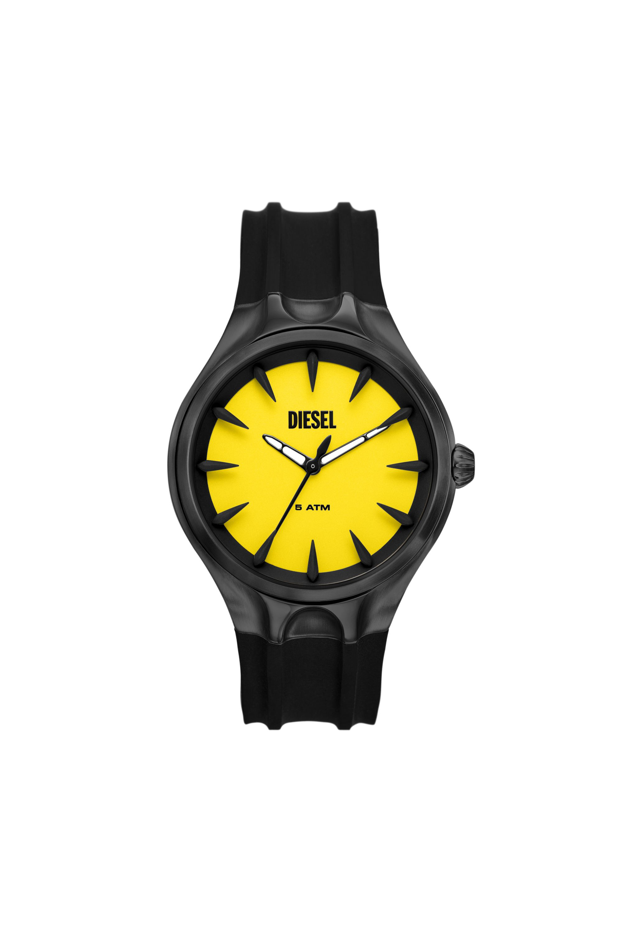 Diesel - DZ2201, Male Streamline three-hand black silicone watch in ブラック - Image 1