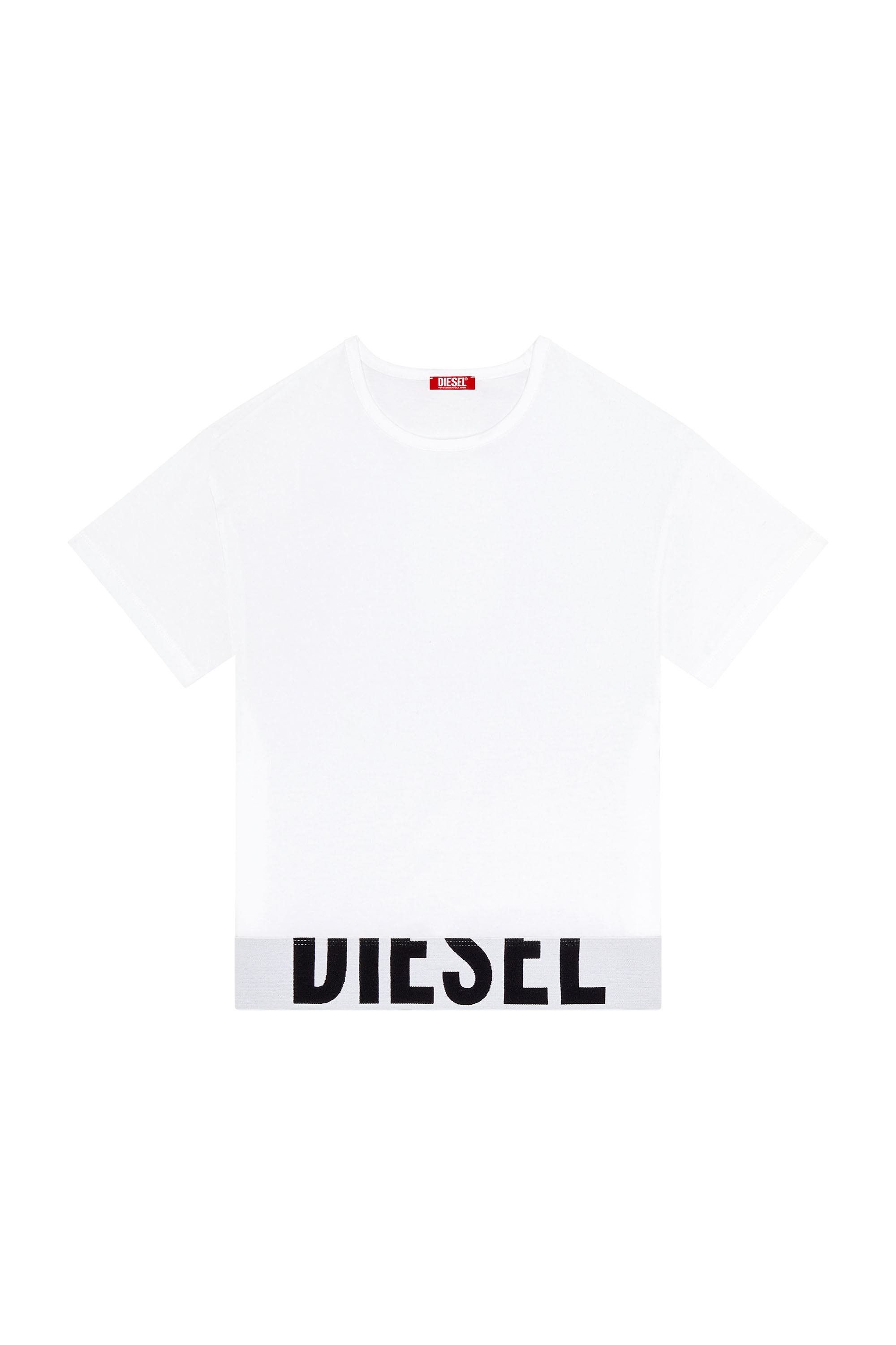Diesel - UFTEE-SPORT-CROPPED-T-SHIRT, Female Sporty cropped top with logo band in ホワイト - Image 4