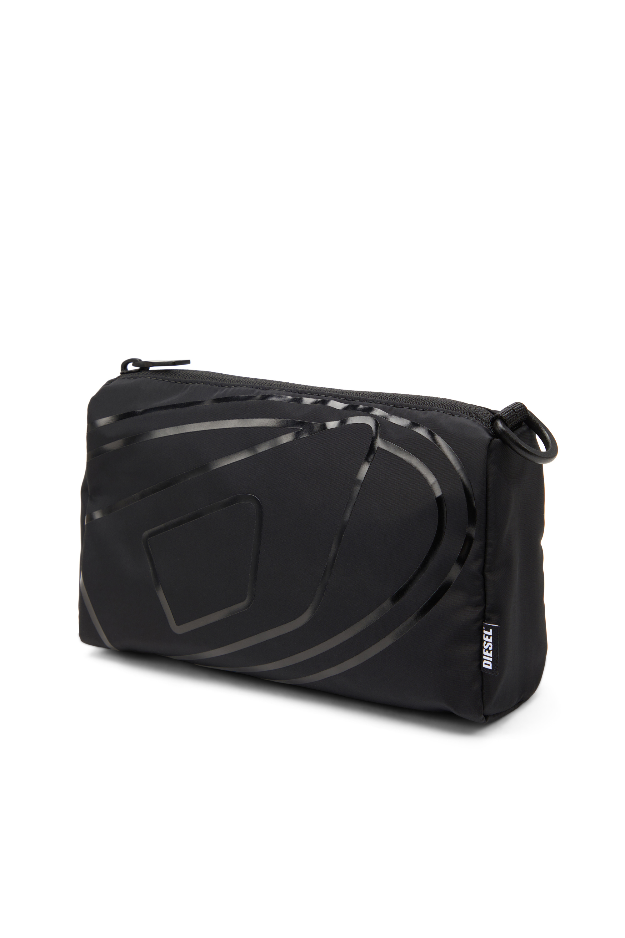 Diesel - DRAPE POUCH, Male's Nylon pouch with Oval D print in ブラック - 5