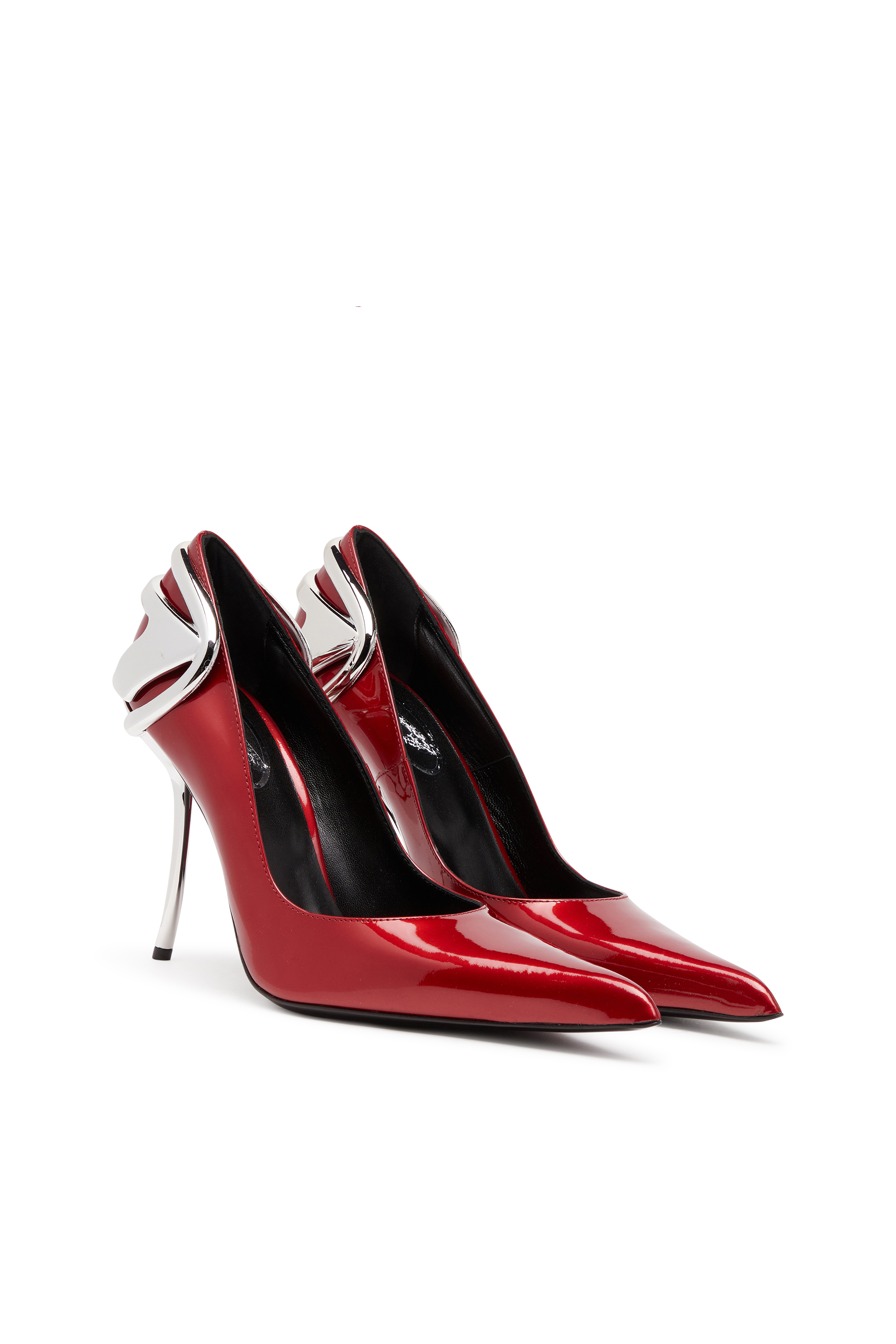 Diesel - D-TEN&HALF P, Female's D-Ten&Half-Patent leather pumps with Oval D heel in レッド - 2