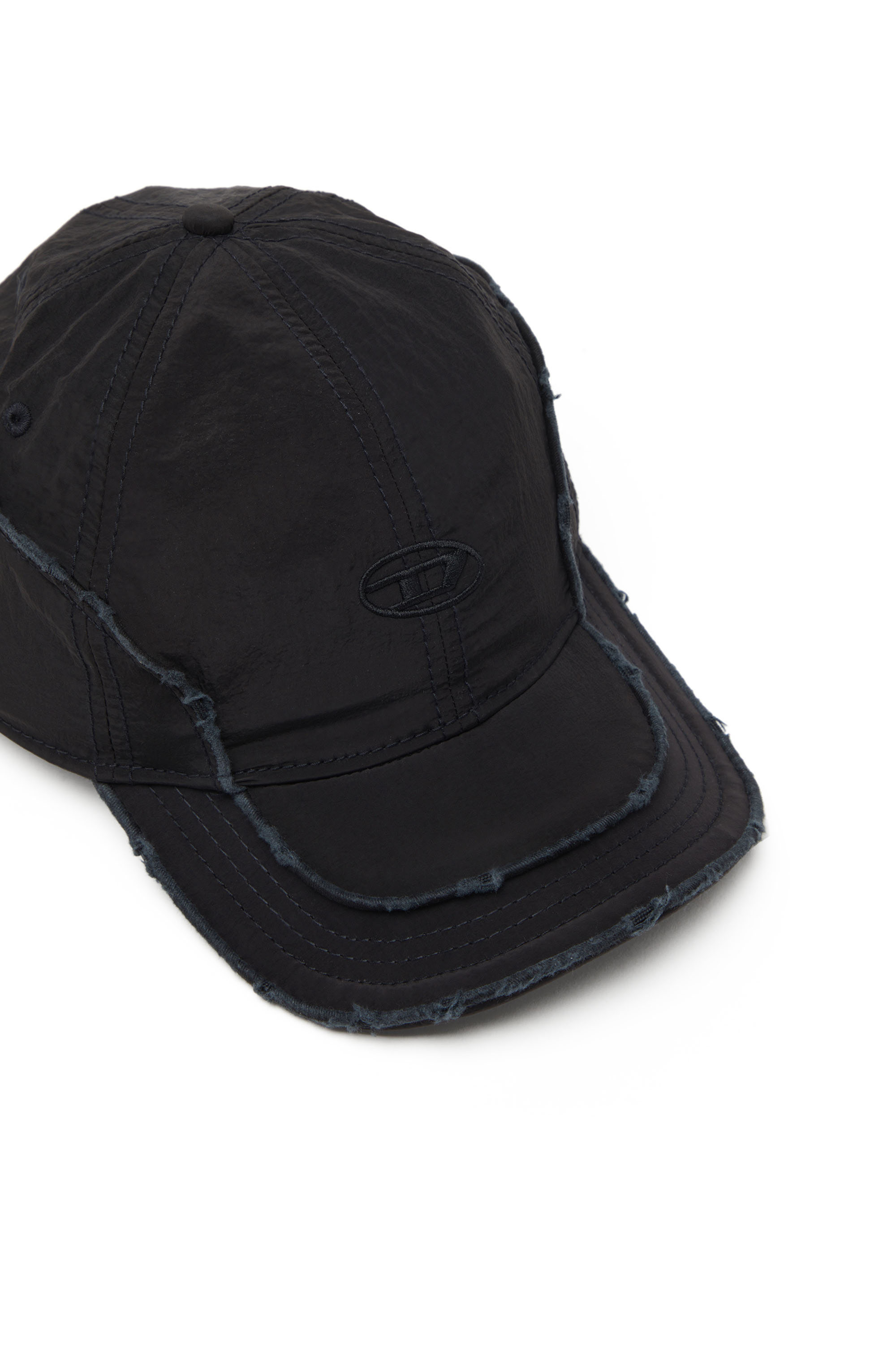 Diesel - C-ONNOR, Male's Crinkled nylon baseball cap with tonal D in ブラック - 3